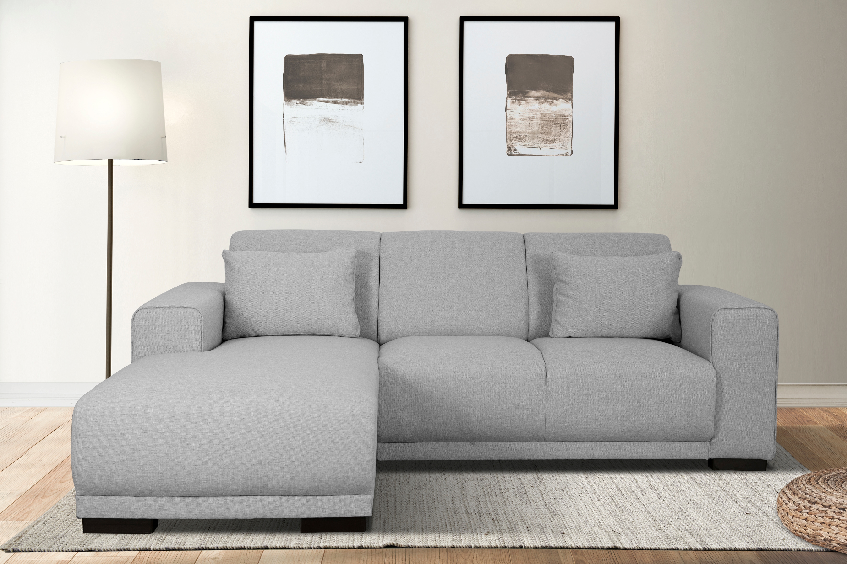 OTTO home Ecksofa "BORNHOLM L-Form, B: 234 cm - OTTO. Verlässliche Qualität." Recamiere links oder rechts bestellbar, Wellenfederung, inkl. 2 Kissen