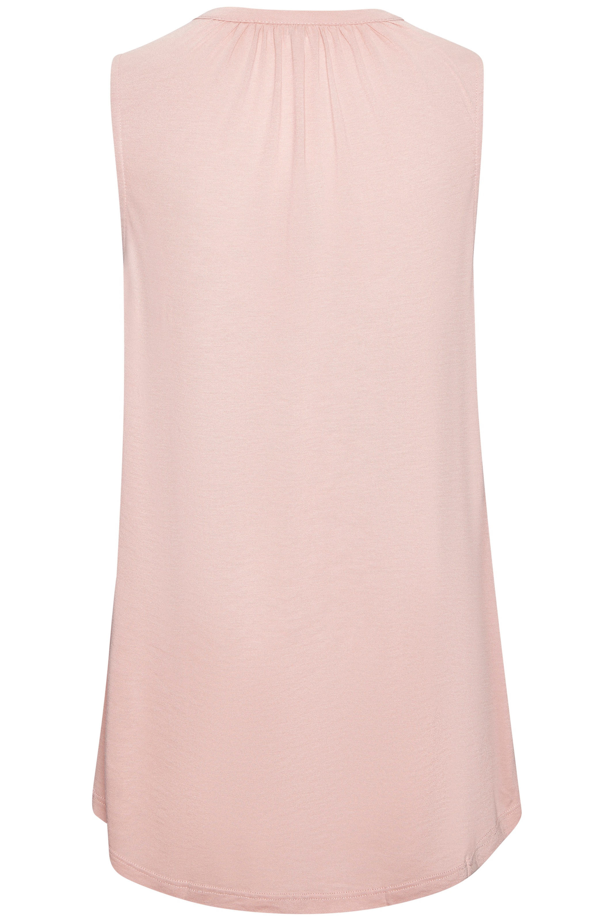 Tanktop LASCANA, Damen, Gr. 44/46, rot (apricot), Jersey, Obermaterial: 100% Viskose, unifarben, figurumspielend hüftlang, V-Ausschnitt, Tops Tanktop, mit Bändern am Ausschnitt, lockeres Jerseytop 3