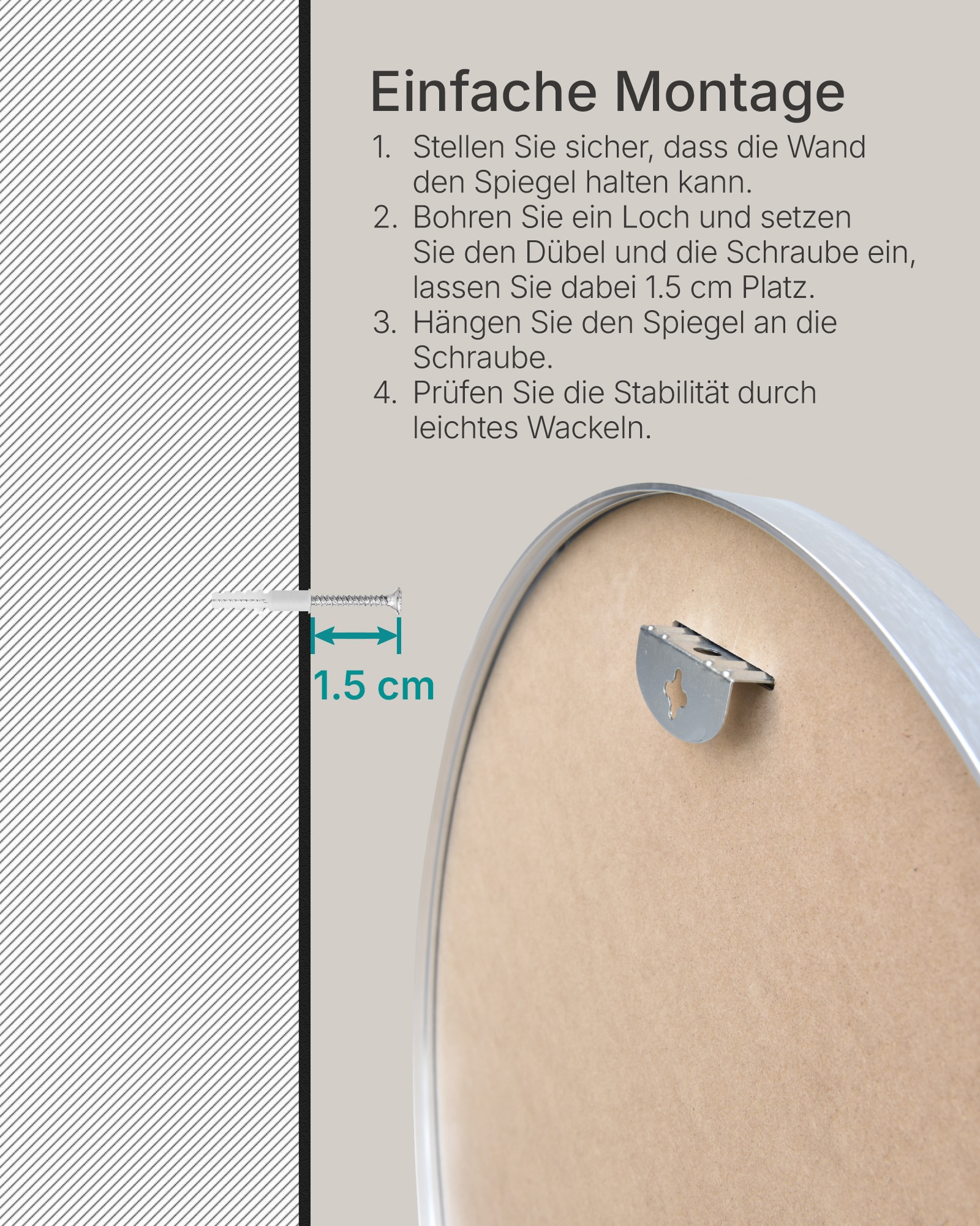 OTTO home Spiegel »Wandspiegel Addrik, wahlweise in 2 Größen 60x60cm oder 80x80cm« runde Form, in verschiedenen Farben