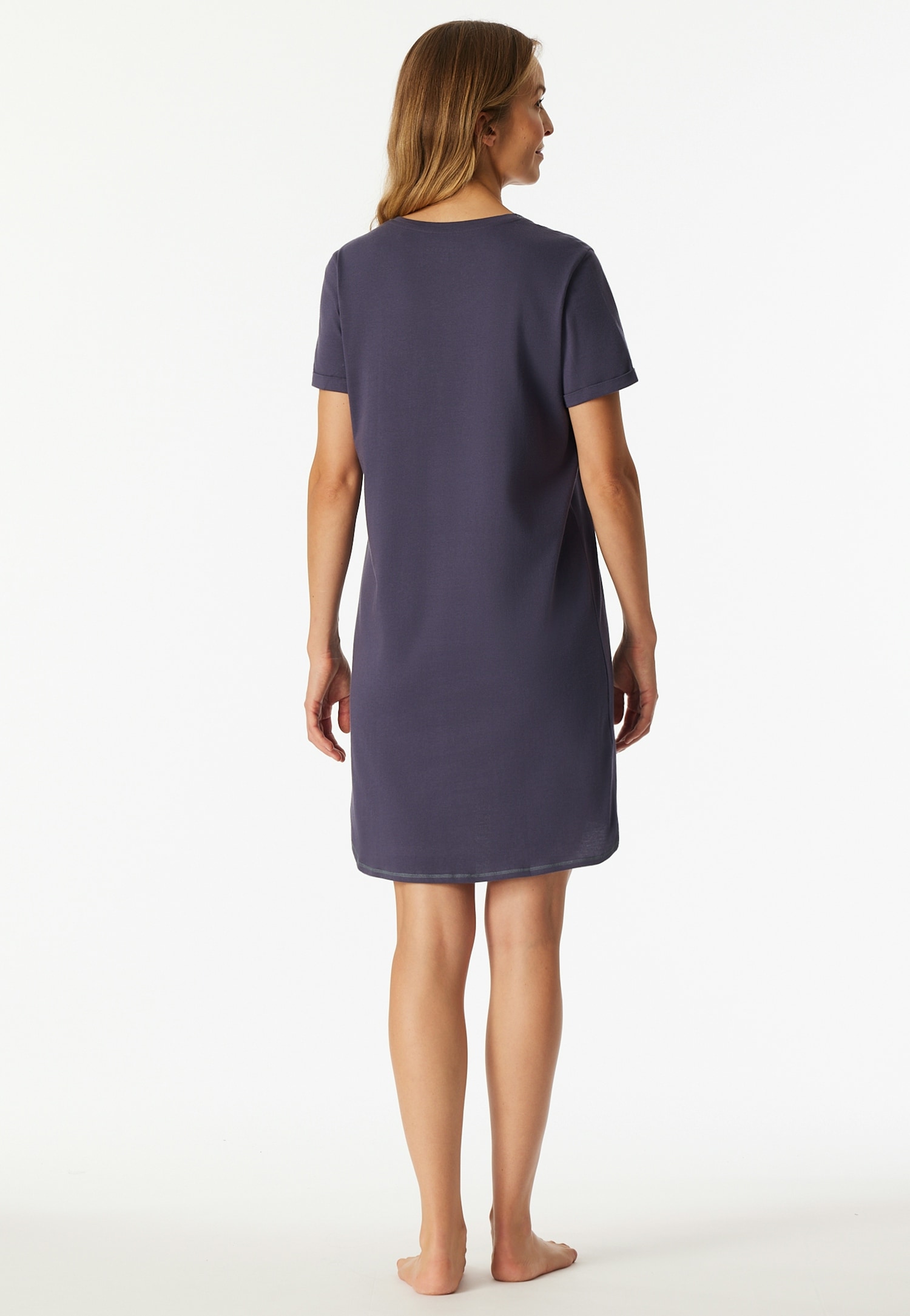 Schiesser Nachthemd »Casual Essentials«, mit Statement-Print, Baumwolle, kurzärmelig, Rundhalsausschnitt