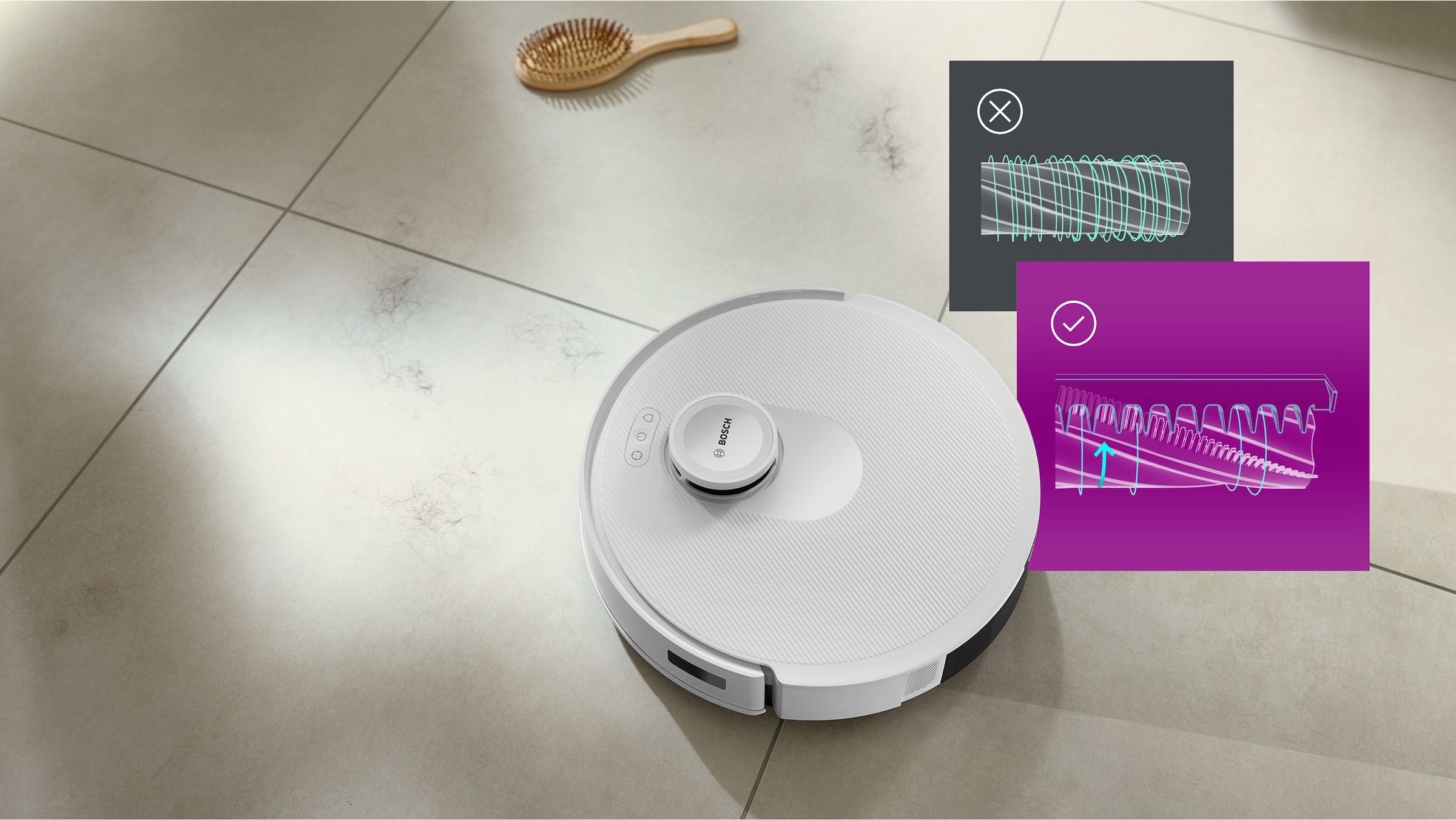 BOSCH Saugroboter »Spotless + BCRD1W, Saugroboter mit Wischfunktion, 11.000 Pa Saugkraft«, Trocken-Servicestation, Infrarot Navigation, Carbon Bürste