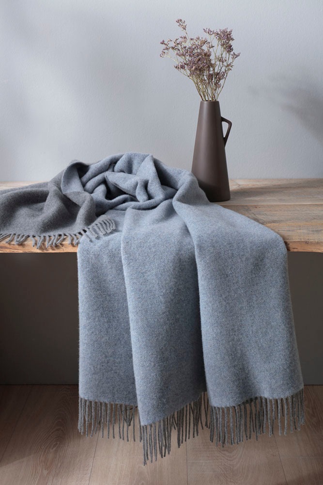 Biederlack Plaid "Soft Impression im Doubleface-Look" Wolle-Kaschmir-Mix günstig online kaufen