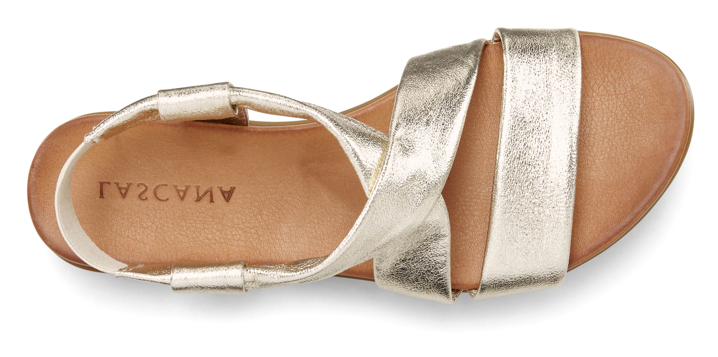 LASCANA Sandale »Sommerschuh«, aus Leder mit raffinierten Riemchen, Sandalette, Sommerschuh
