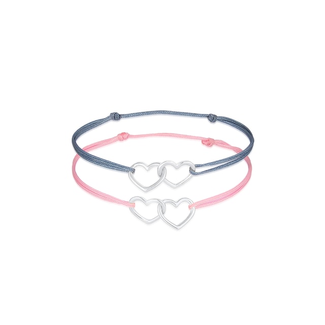 Elli Armband Set »Kinder Herzen Nylon Bändchen 2er Set 925 Silber« kaufen |  BAUR