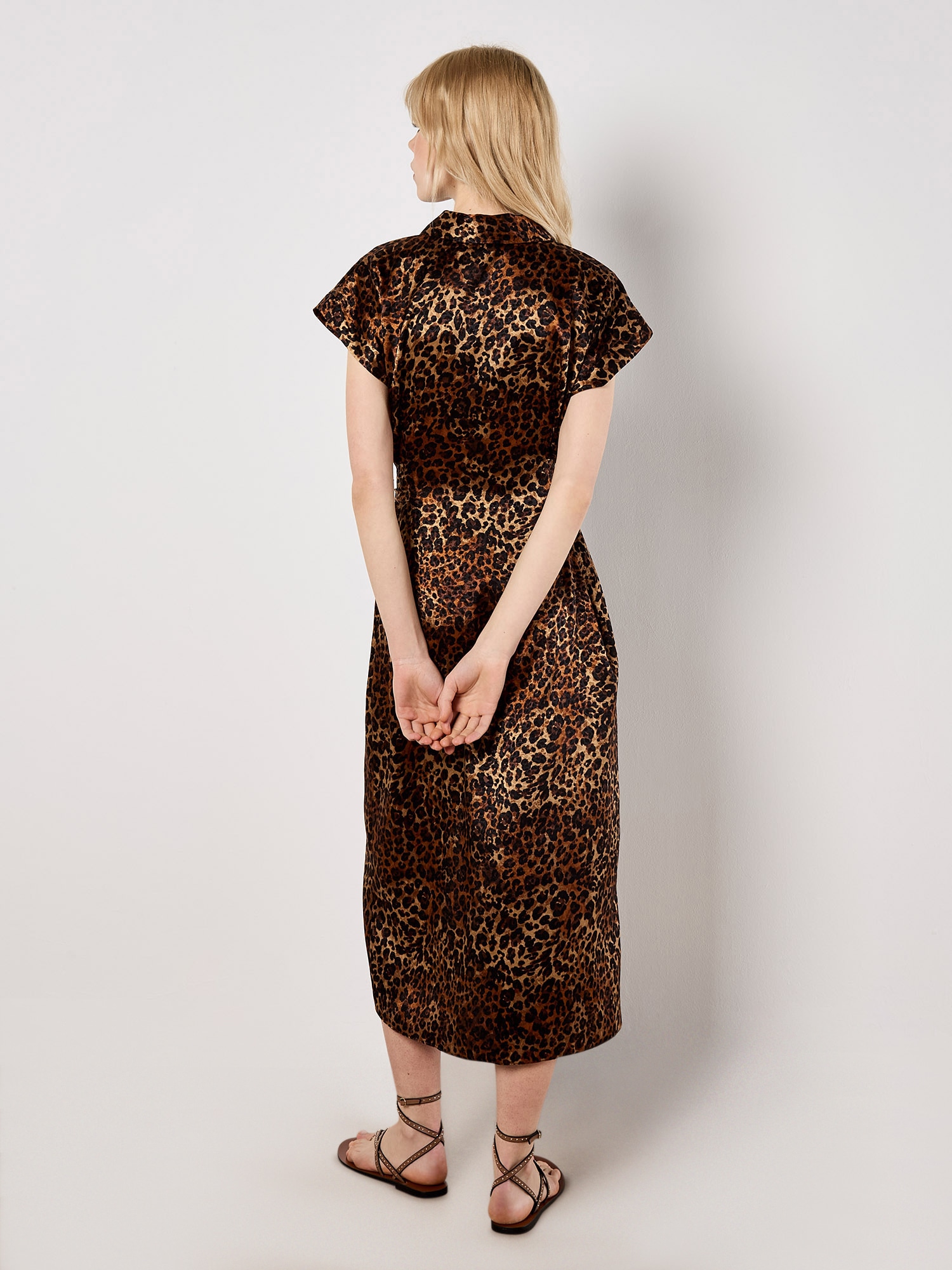 Apricot Druckkleid »Midikleid« 2 tlg. aus fließendem Satin