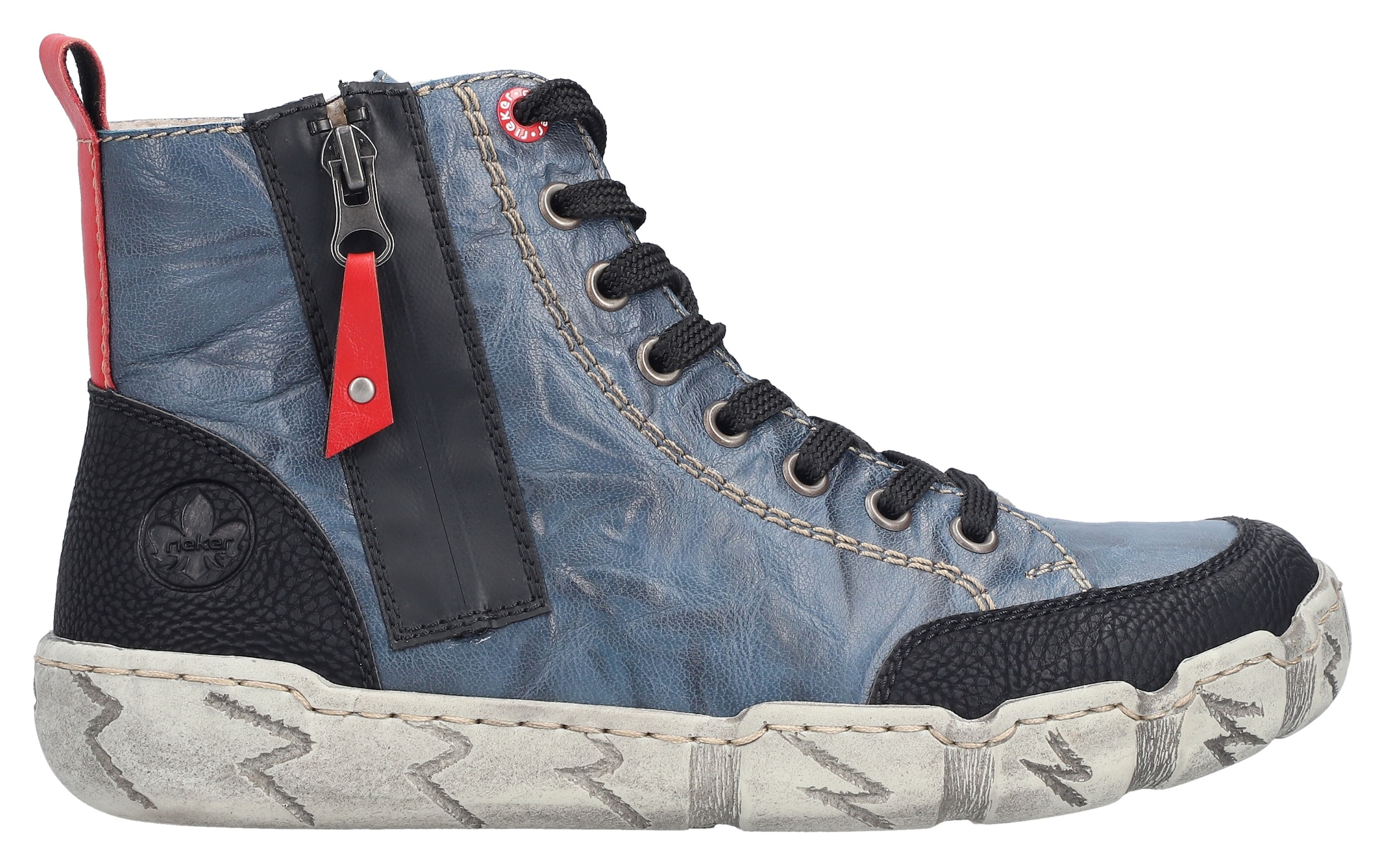 Rieker Winterboots, Schnürboots, High Top Sneaker, Stiefelette, mit Anziehlasche