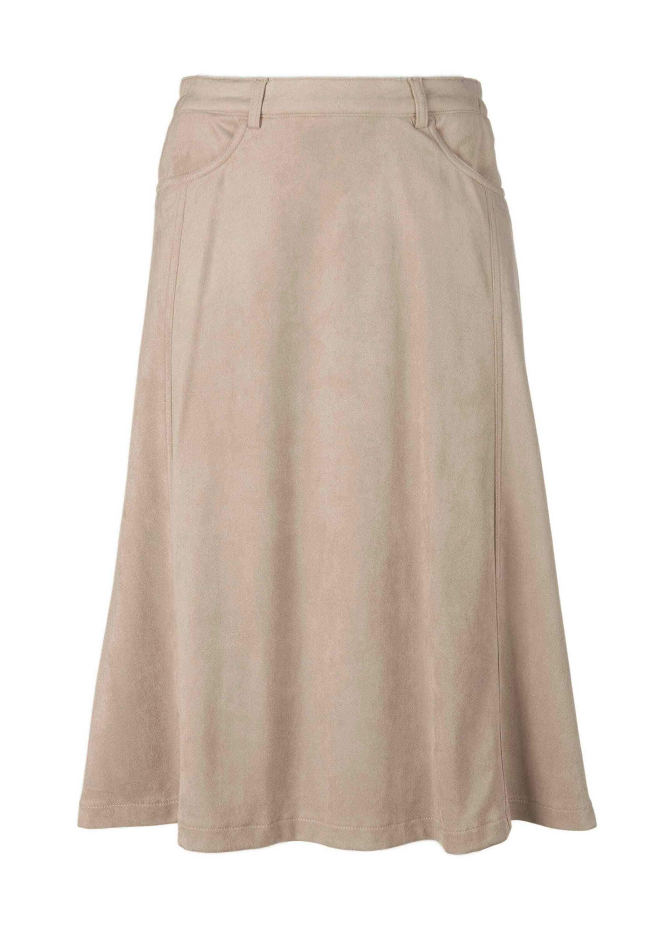 GOLDNER A-Linien-Rock "Kurzgröße bequemer Rock in Velourslederoptik" günstig online kaufen