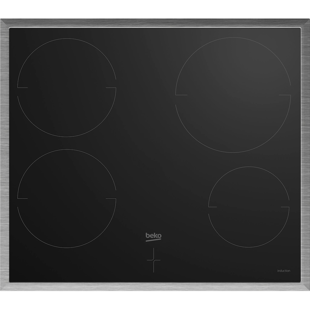 BEKO Induktions Herd-Set »BBUM13340XFP«, BBUM13340XFP, mit 2-fach-Teleskopauszug, Pyrolyse-Selbstreinigung