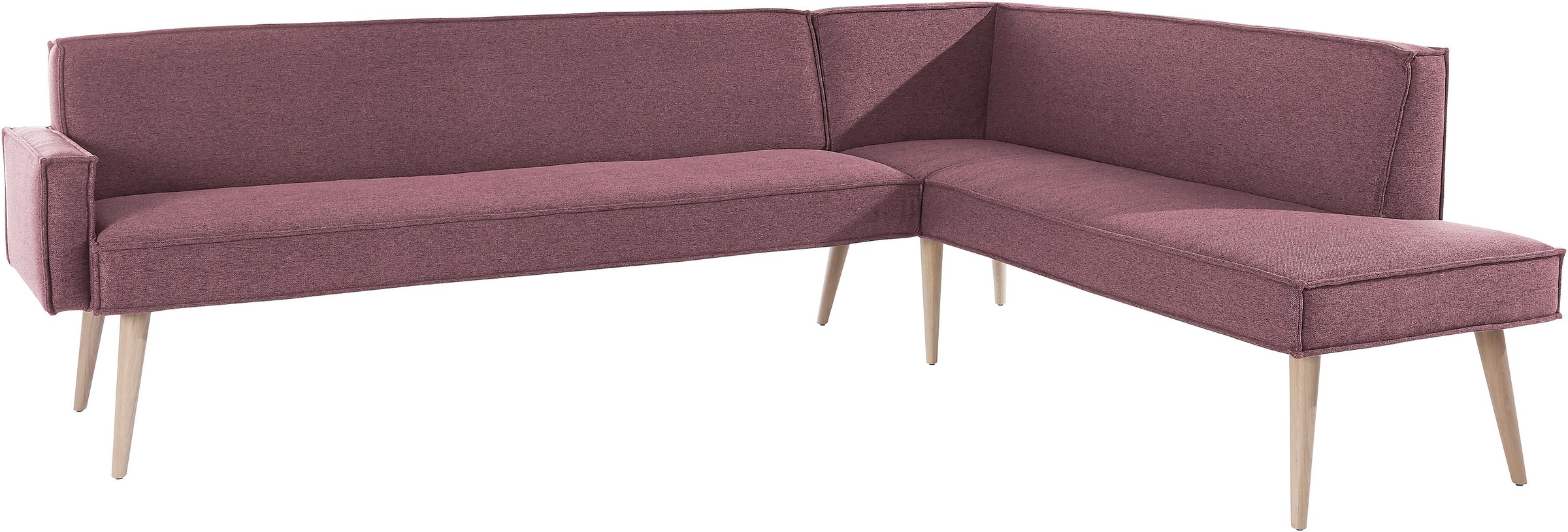 exxpo - sofa fashion Eckbank »Lungo, moderne Kedernaht, bequem und elegant, hoher Holzfuß«, hochwertige Detailverarbeitung, frei im Raum stellbar