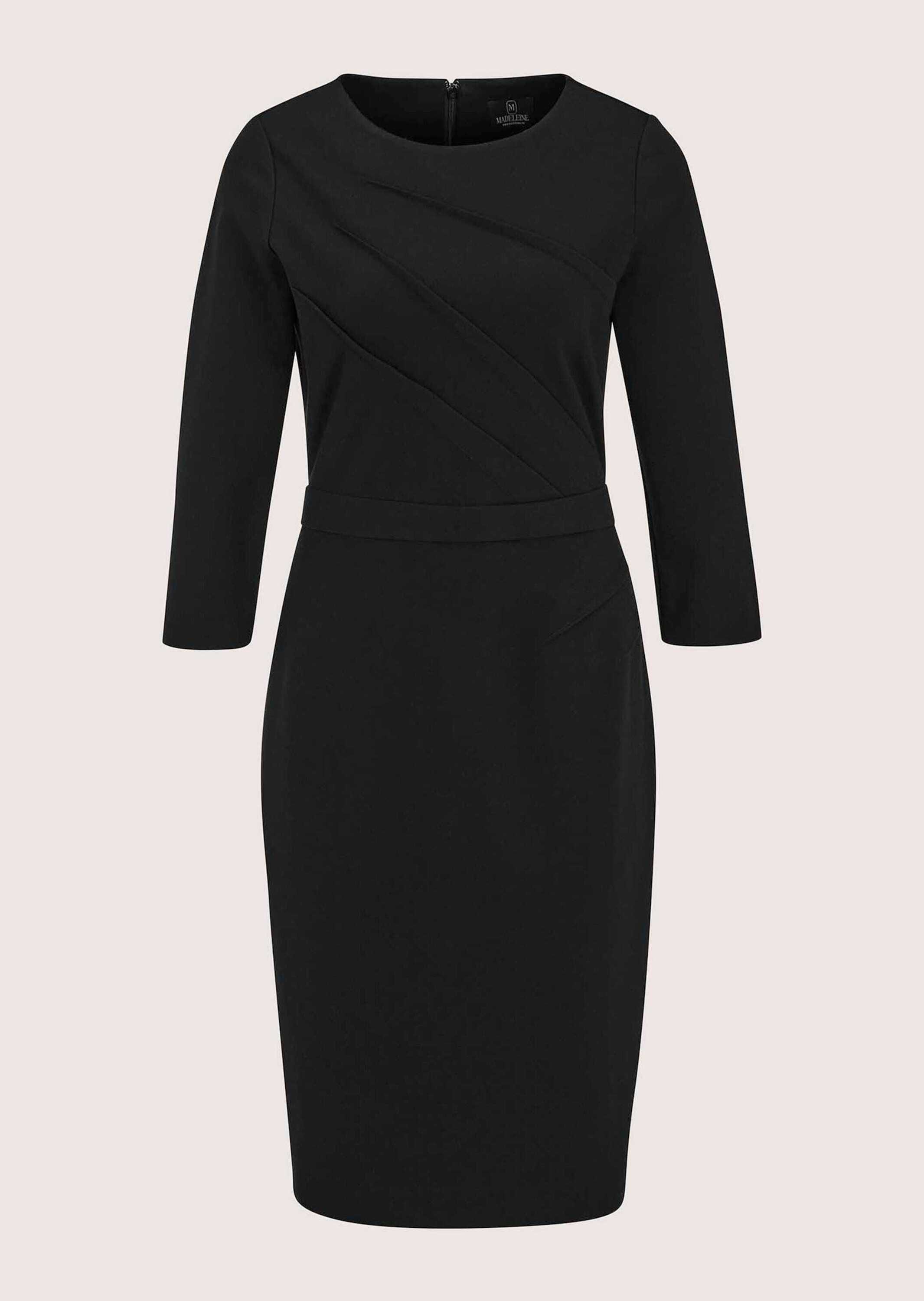 MADELEINE "Etuikleid Schmales Jersey-Kleid mit Rundhals" mit Zierbiesen