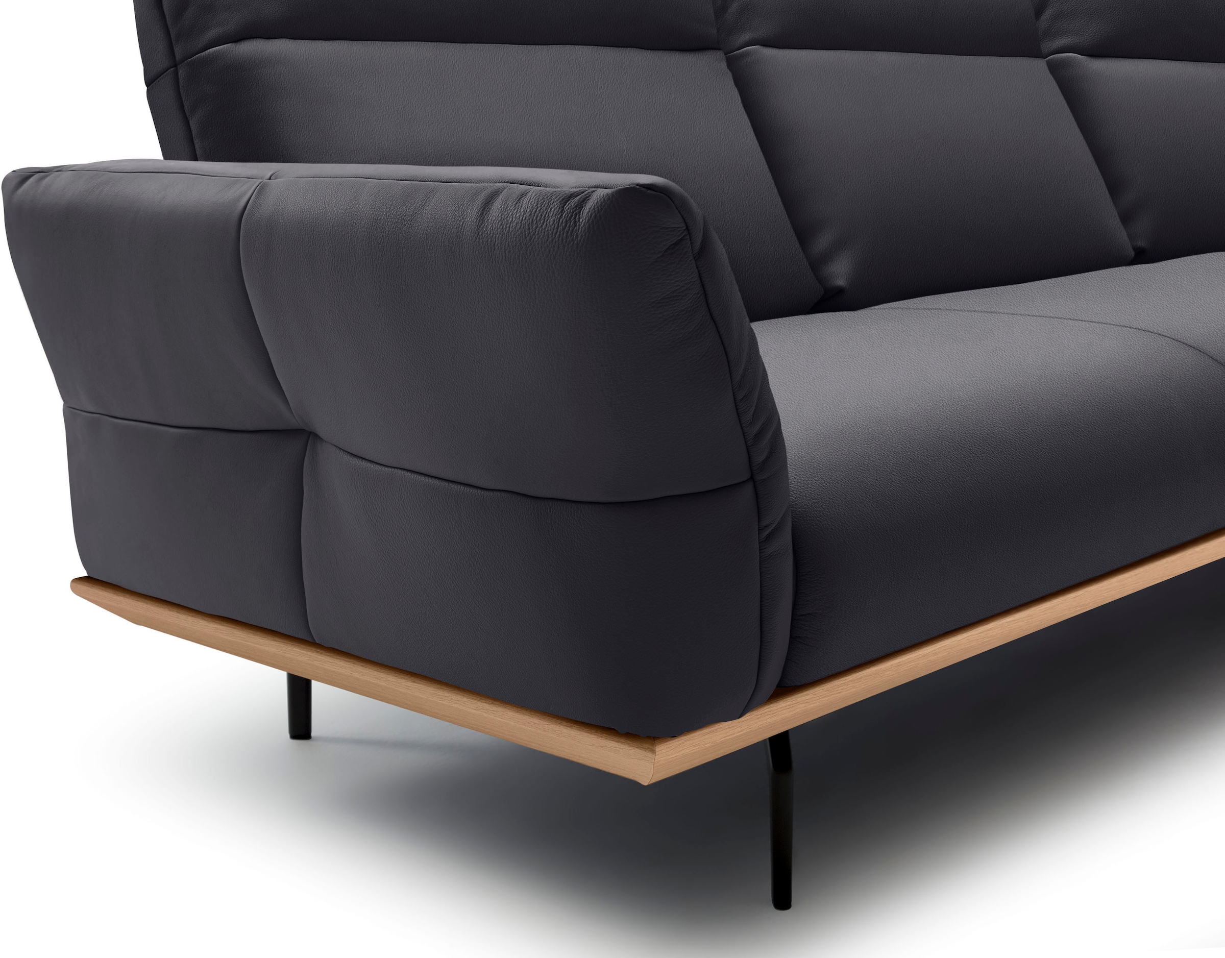 Creation BY ROLF BENZ Ecksofa »CR.460«, Sockel in Eiche, Winkelfüße in Umbragrau, Breite 338 cm