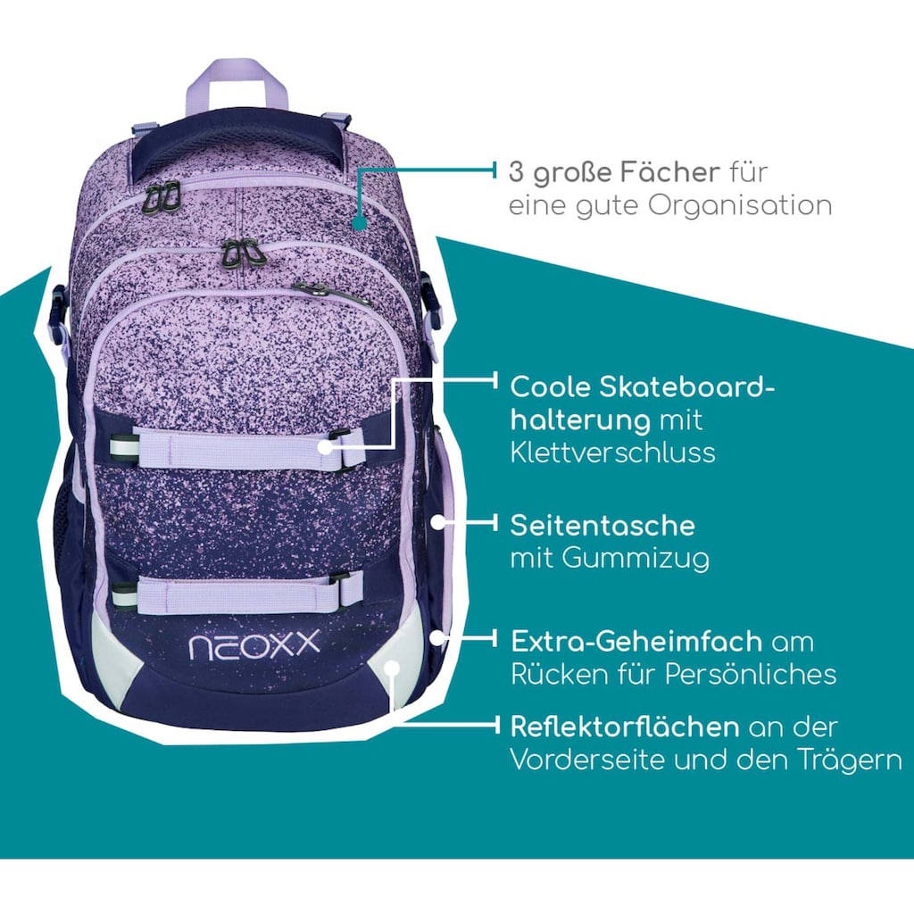 neoxx Schulrucksack »Active, Glitterally perfect«, reflektierende Details