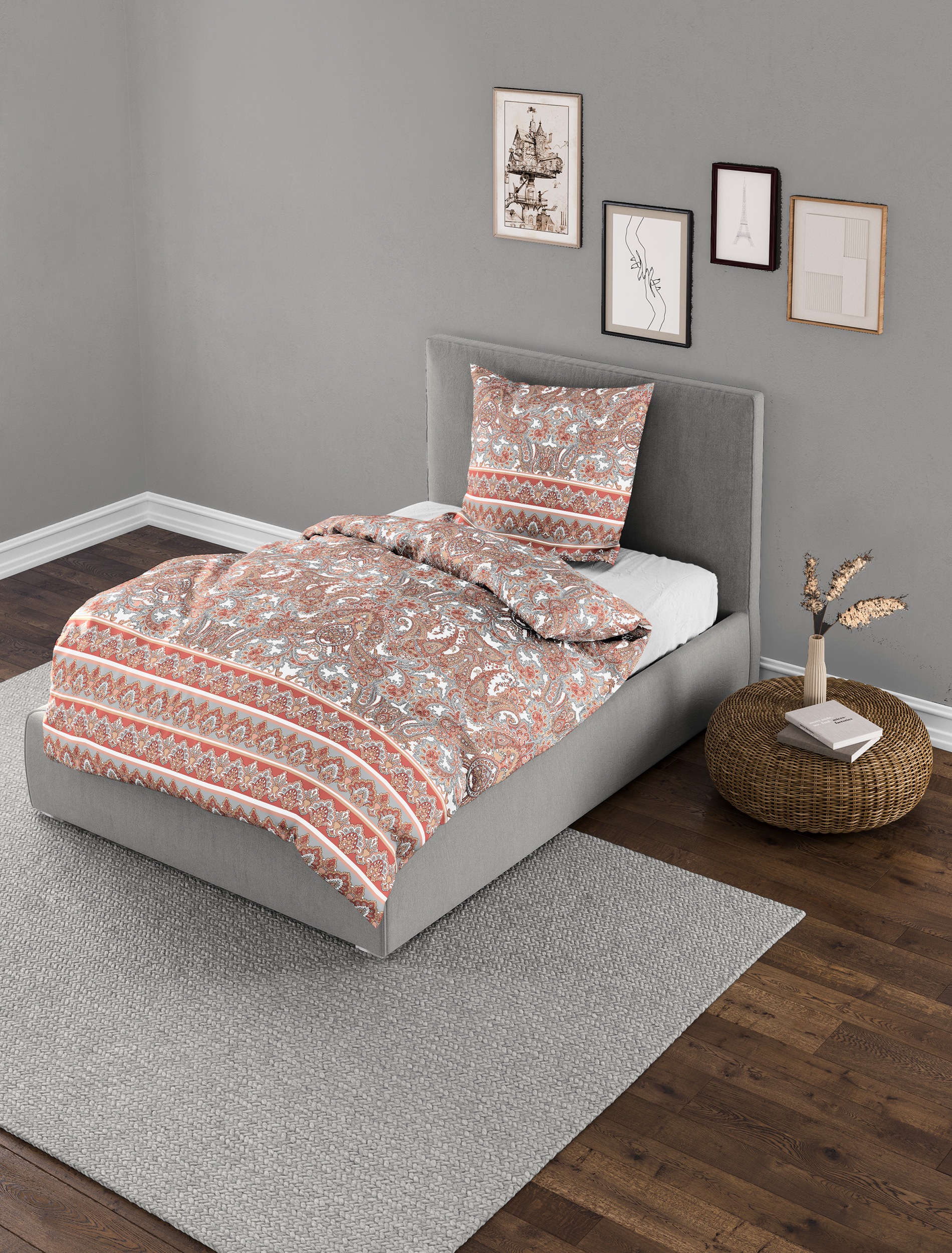 BIERBAUM Bettwäsche "3371" 2 Stk. Mako-Satin, 100 % Baumwolle, pflegeleicht günstig online kaufen