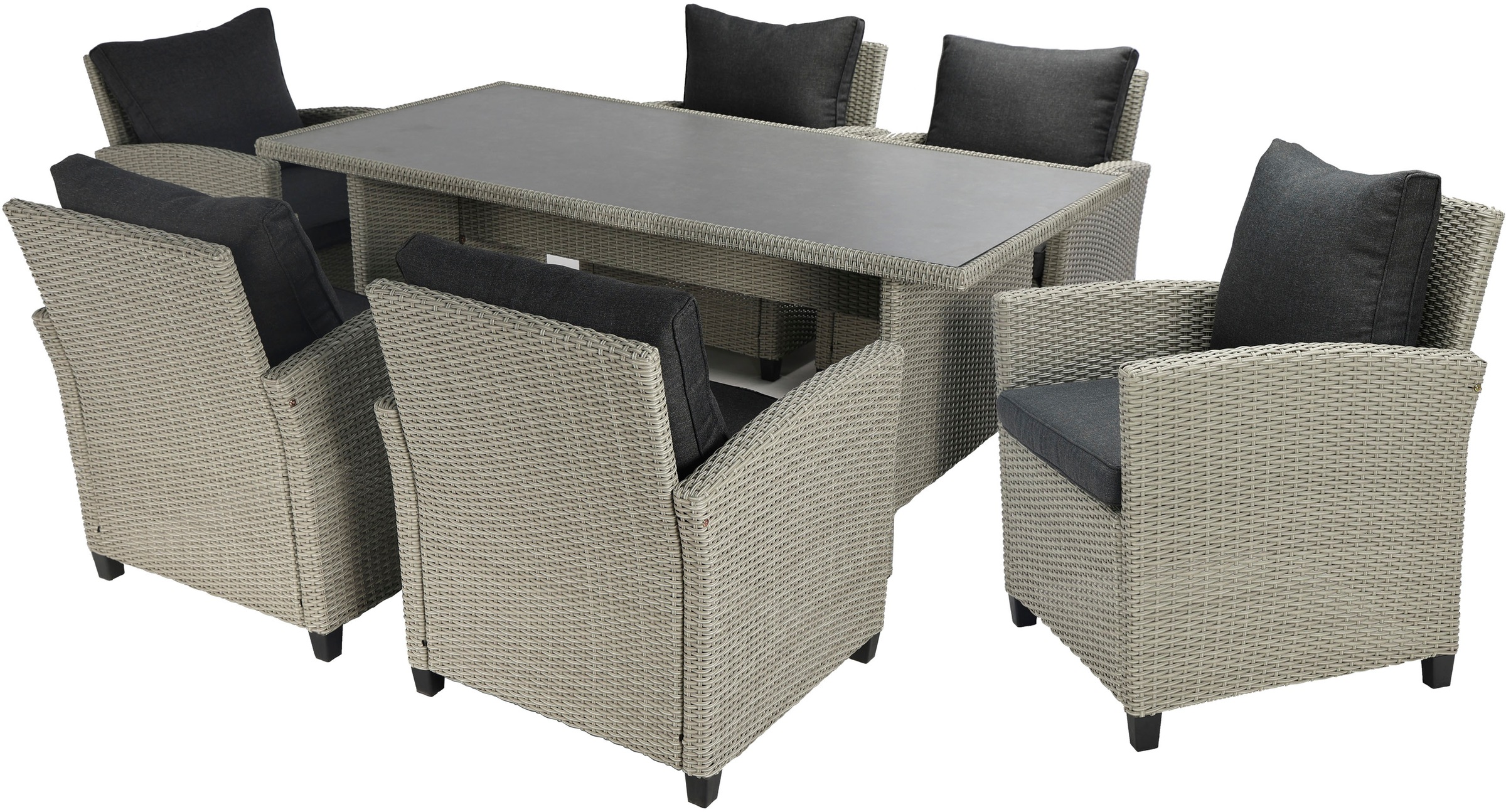 KONIFERA Garten-Essgruppe "Amsterdam" Set, 6x Sessel, 6x Sitzauflagen, 6x R günstig online kaufen