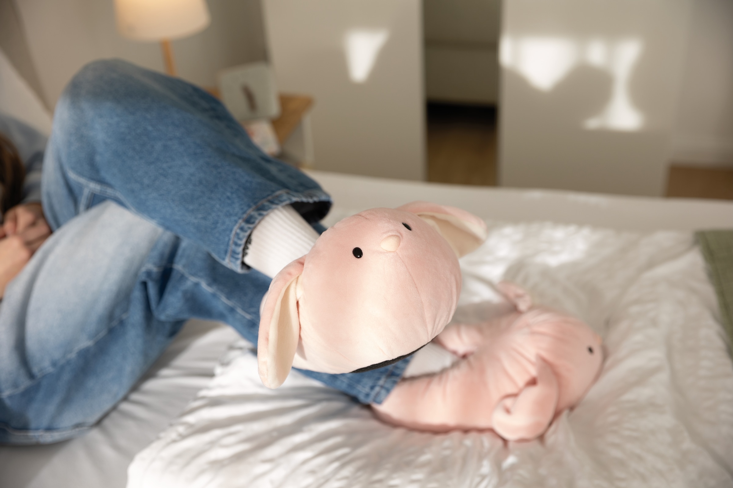 Nici Plüsch Hausschuhe »Nici Green Mymochi Hase Pibu«, Motiv Hausschuh mit Hasenohren