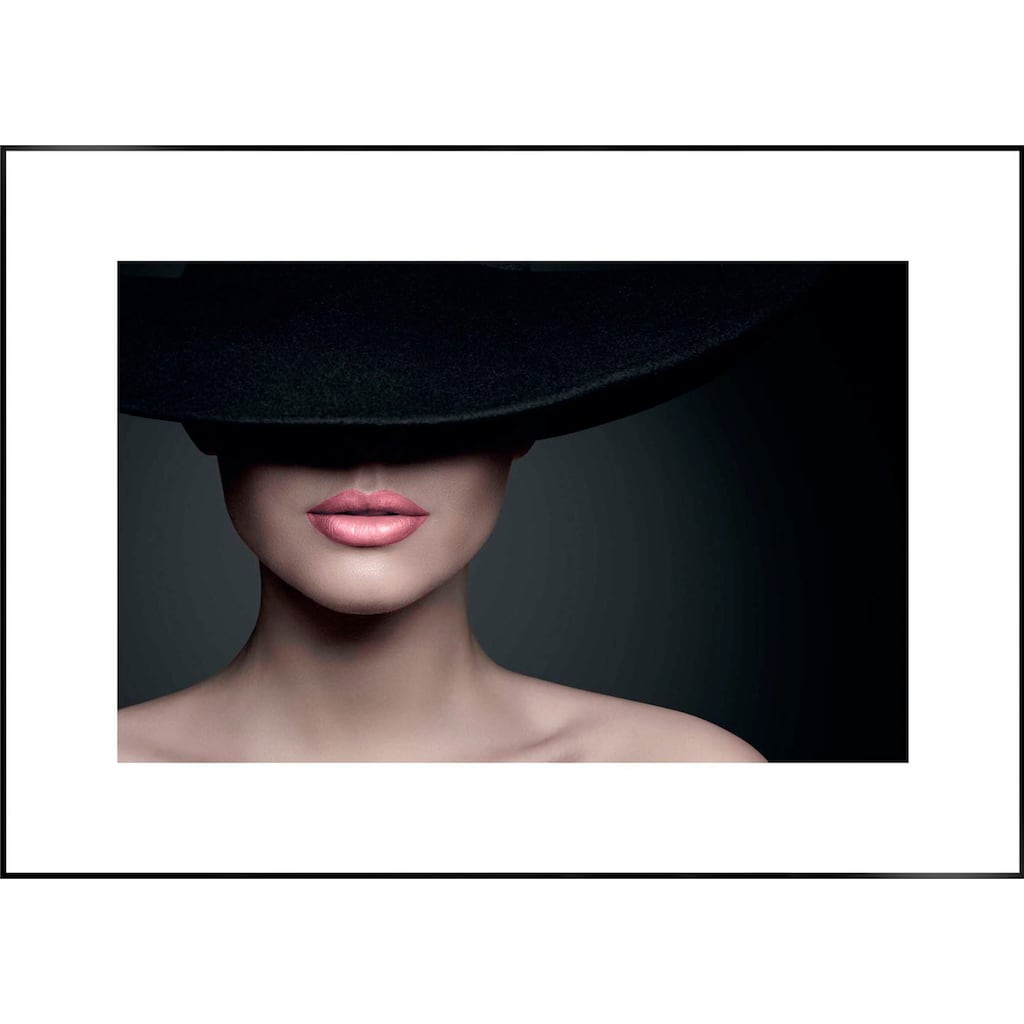 Reinders! Wandbild »Slim Frame Black 50x70 Feminine Hat«