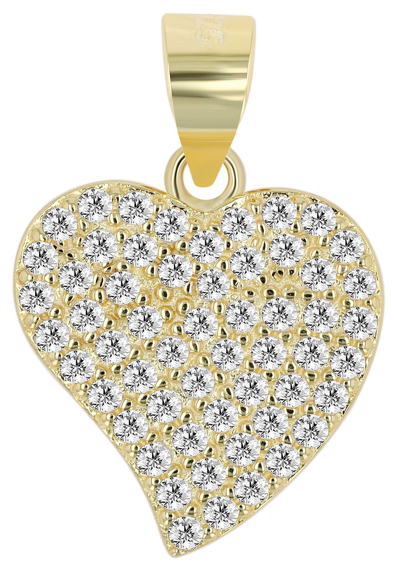 Adelia´s Kettenanhänger »Damen Anhänger – Herzanhänger aus 925 Silber mit Zirkonia« ()  Ein Geschenk, das Freude macht