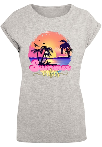 T-Shirt »Merchcode Damen Ladies Summer Vibes Sunset Extended Shoulder Tee«, (1 tlg.)