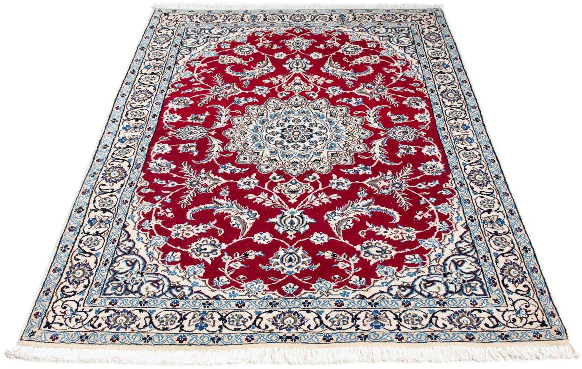 morgenland Orientteppich "Perser - Nain - Royal - 179 x 110 cm - rot", rechteckig, 10 mm Höhe, Wohnzimmer, Handgeknüpft,