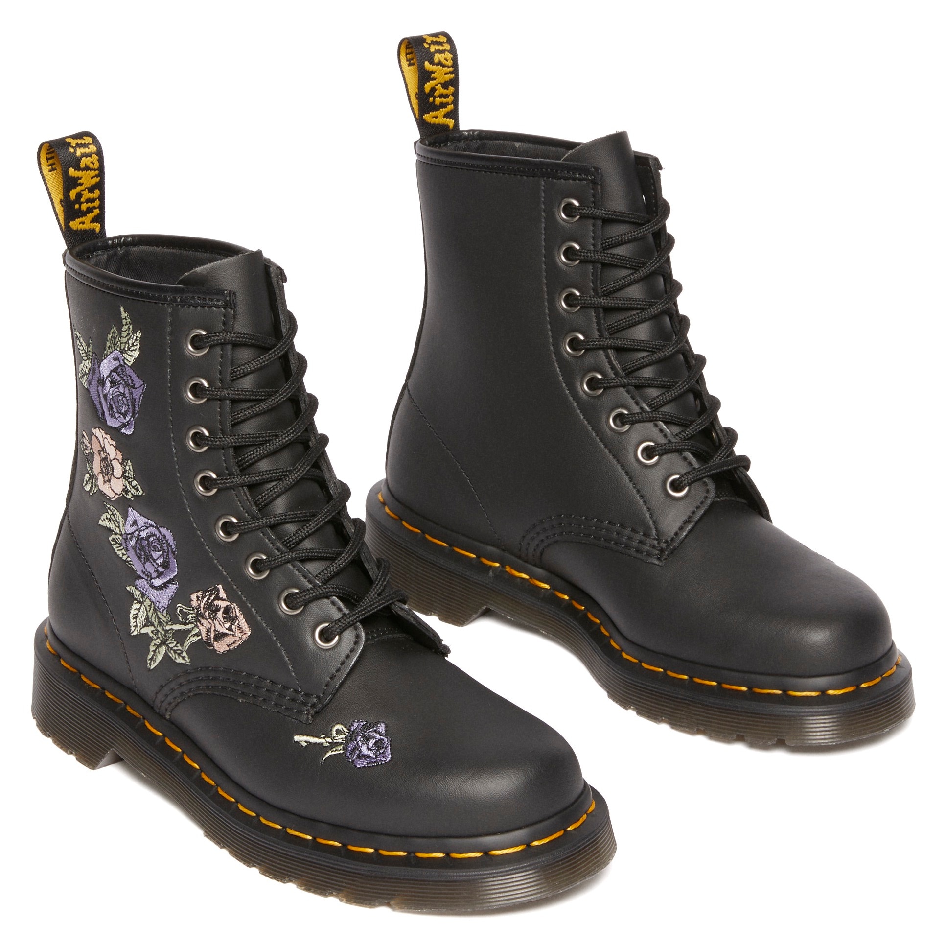 DR. MARTENS Schnürboots »Vonda«, Boots, Festival-Boots, Stiefel mit hochwertiger Blüten-Stickerei