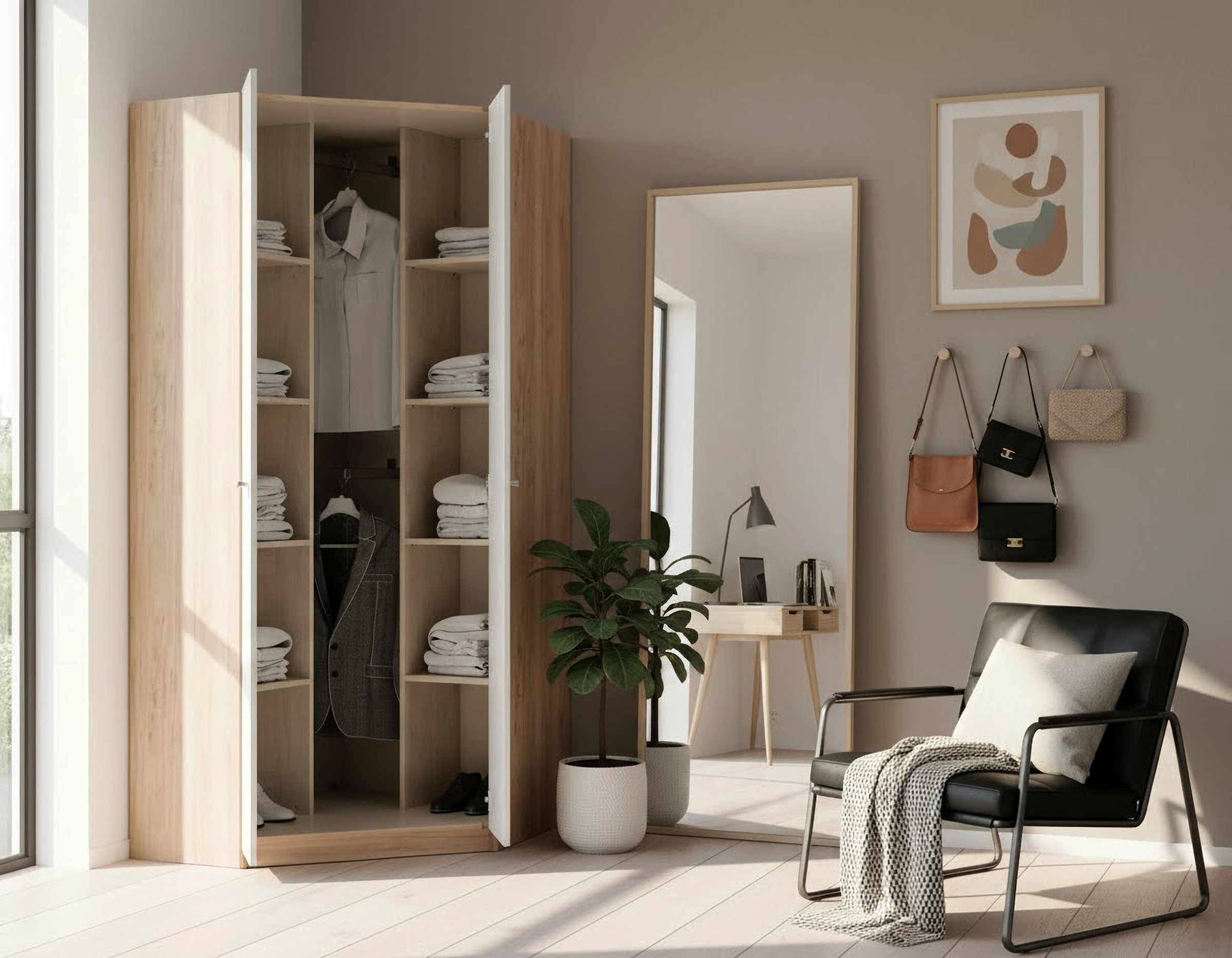 priess Eckkleiderschrank »Barcelona Kleiderschrank Ecklösung Raumwunder« in 2 Tiefen Schrank Eckschrank Garderobe