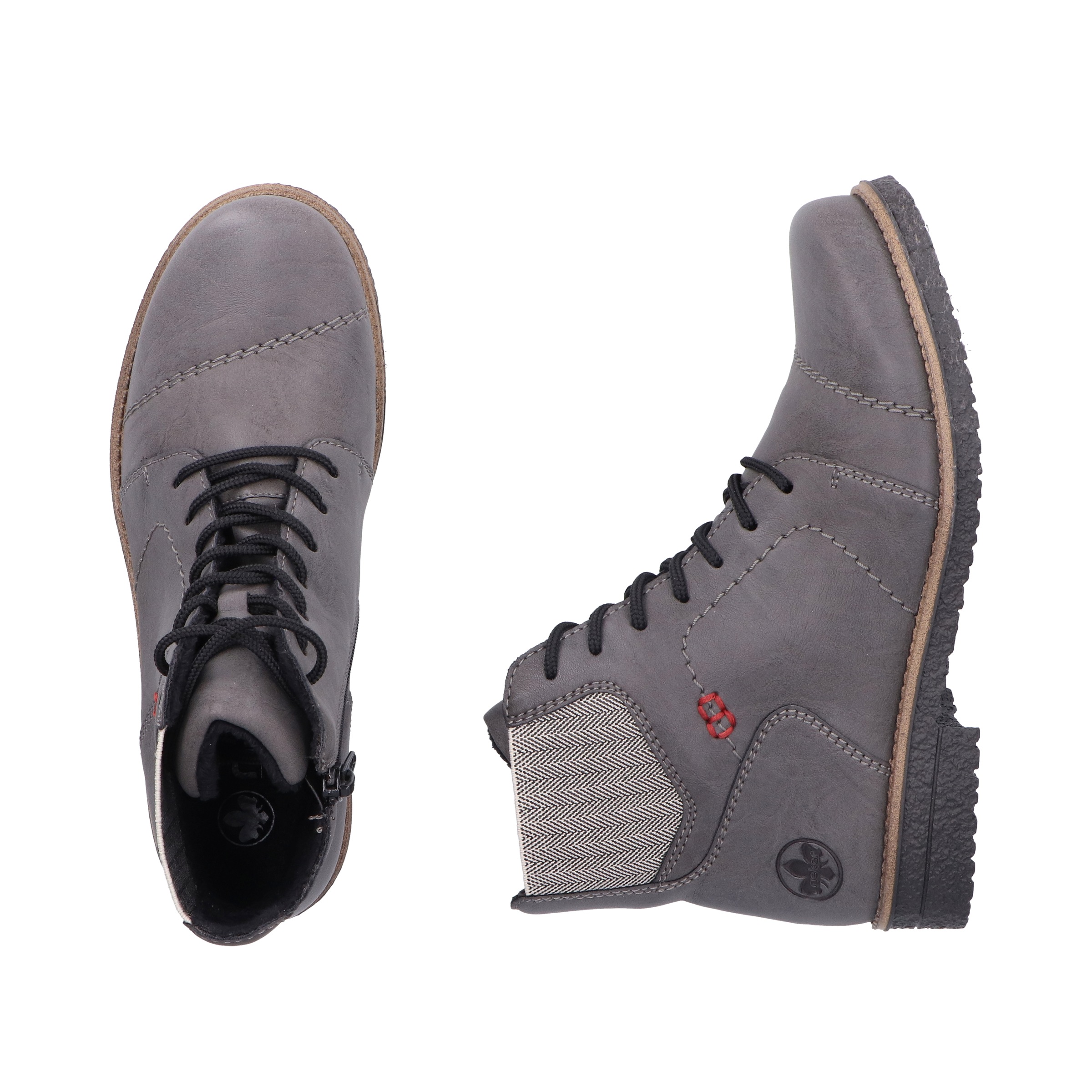 Rieker Schnürstiefelette, Schnürboots, Herbststiefelette, Blockabsatz, mit weicher Innensohle