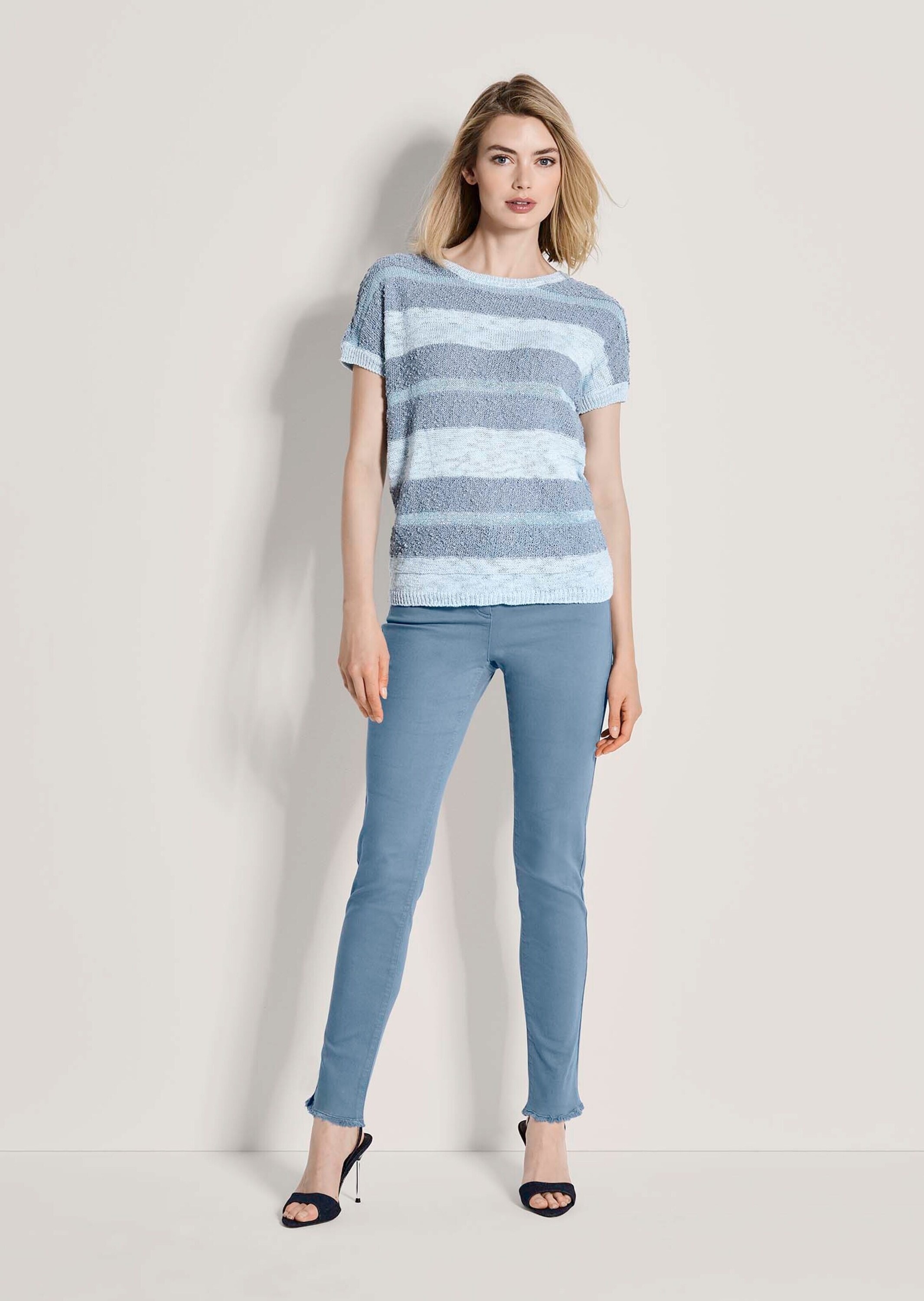 MADELEINE Longpullover »Pullover Kurzarm-Pullover mit Glanz-Effekt«