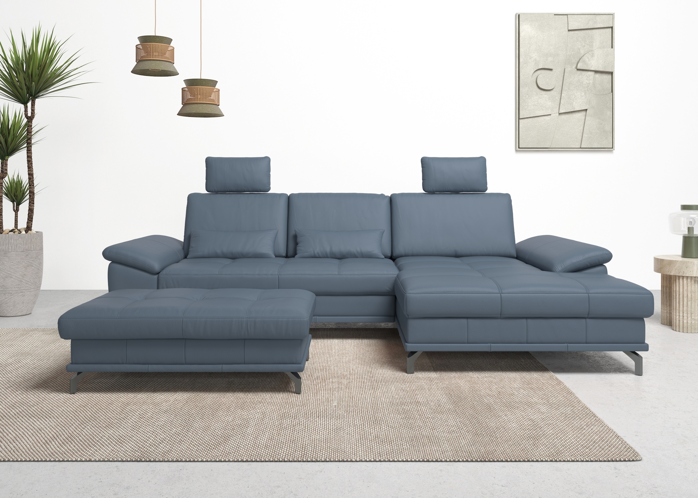 PLACES OF STYLE Ecksofa "Costello L-Form, B: 301 cm mit Sitztiefen-, Armtei günstig online kaufen