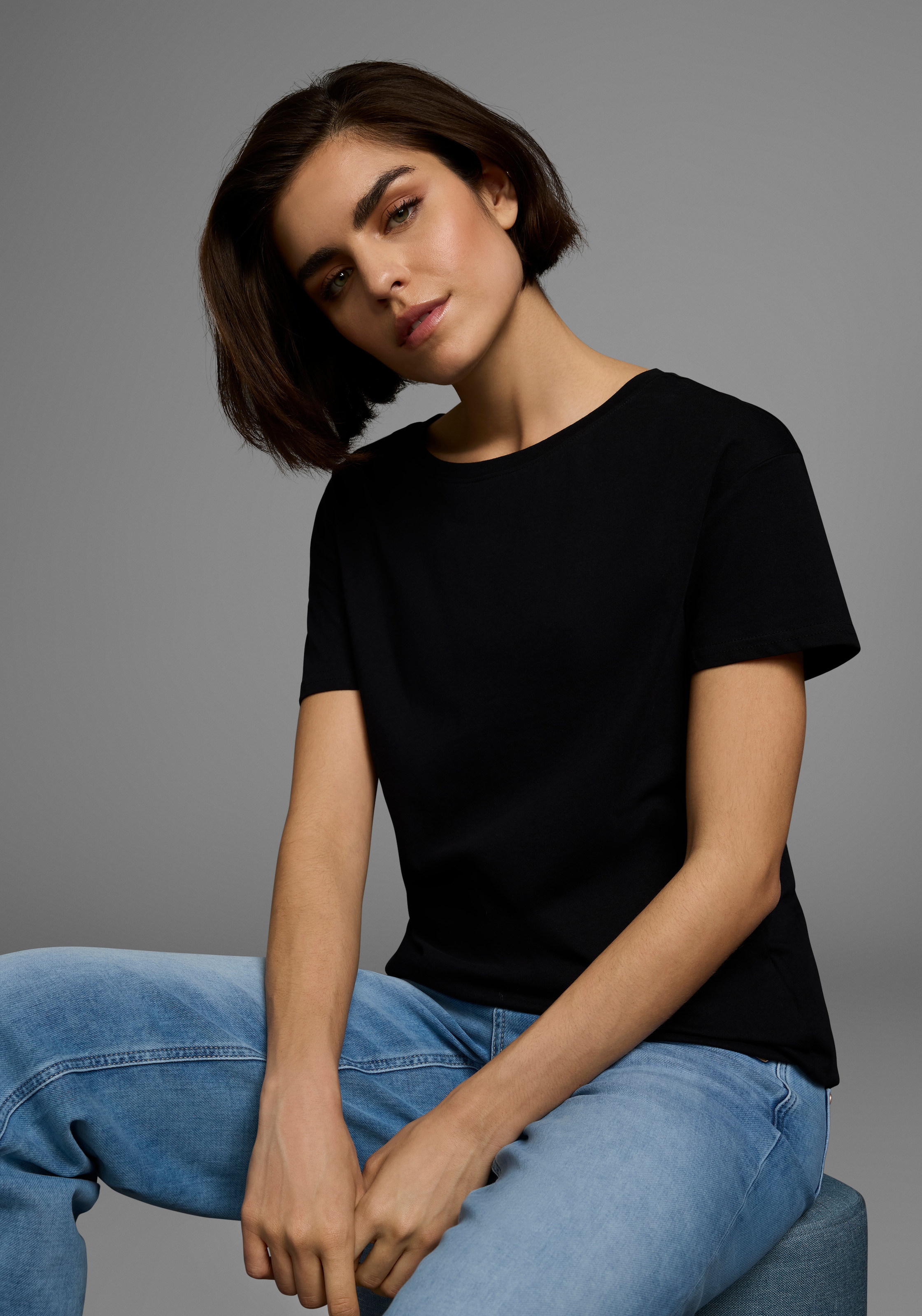 AJC T-Shirt, oversize Passform, Basic, aus Baumwolle günstig online kaufen