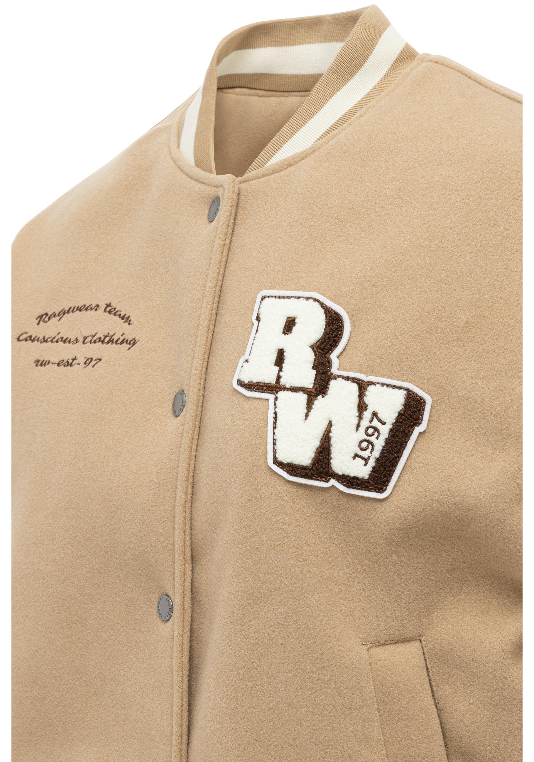 Ragwear Collegejacke »Clubie Y« ohne Kapuze modische Damen Bomberjacke mit Rippstrick-Details