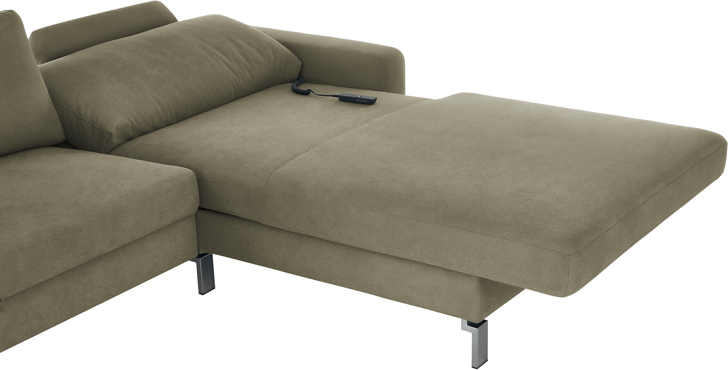 3C Candy Ecksofa »Lecce, wahlweise PUR-Schaumstoff oder  Tonnentaschenfederkern«, Bett im 2,5-Sitzer und teilmotorische  Schlaffunktion im Longchair | BAUR