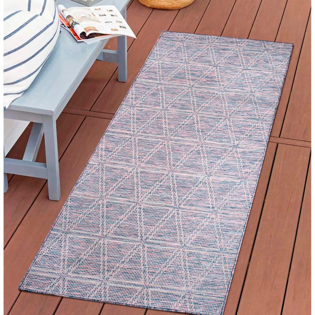 Carpet City Outdoorteppich »PALM 3073« rechteckig 5 mm Höhe Läufer, Wetterfest & UV-beständig, für Balkon, Terrasse, Küche, flach