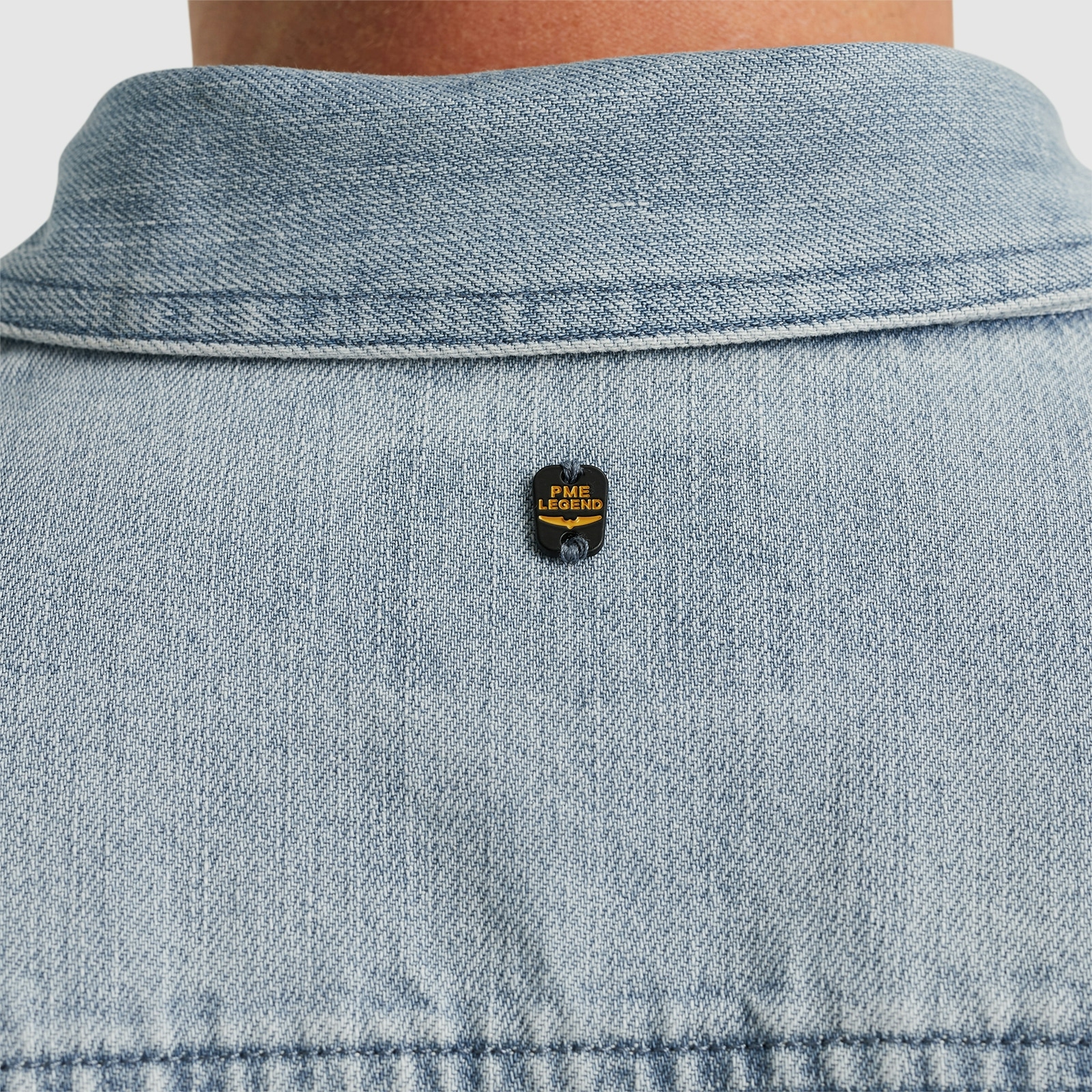 PME LEGEND Jeanshemd »Long Sleeve Shirt Bleach Indigo denim«, mit Kentkragen