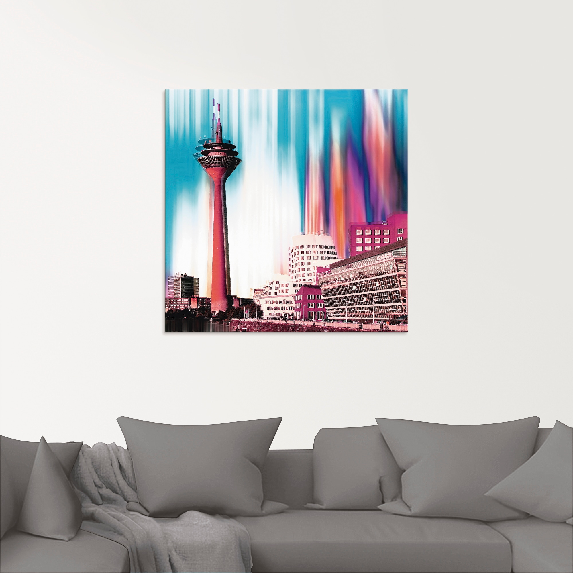 Artland Glasbild »Düsseldorf Skyline Collage I«, Deutschland, (1 St.), in verschiedenen Größen
