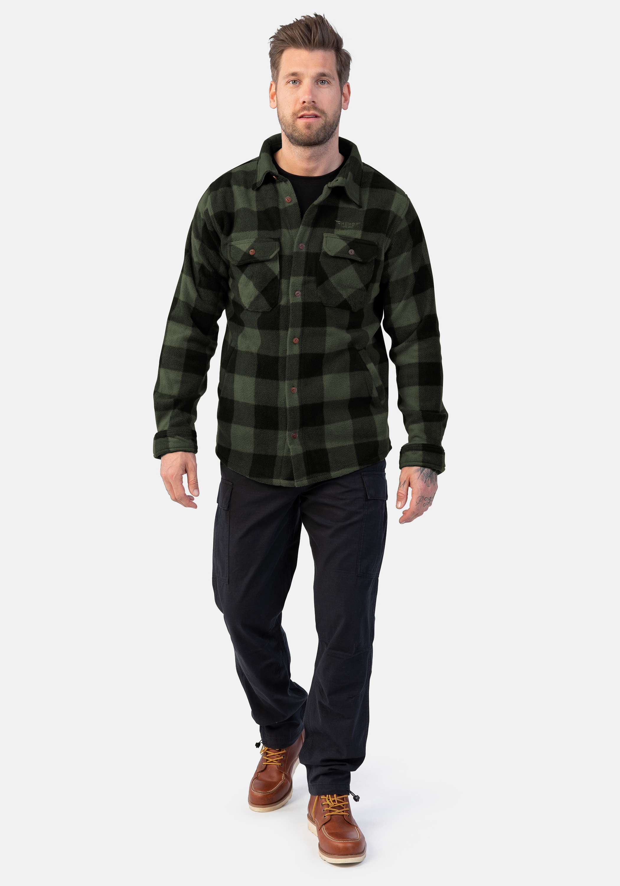 HERO by John Medoox Fleecehemd »HENDRIX Fleecehemd« Regular Fit Casual Fleece für Herren