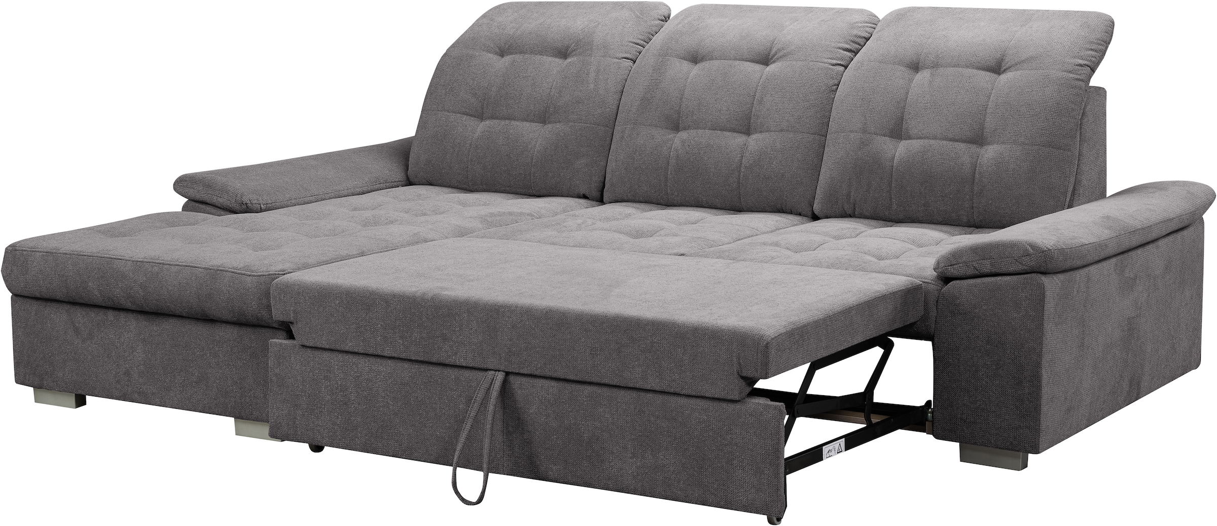 WERK2 Ecksofa Carmen, Sofa, Eckcouch mit Schlaffunktion, Bettkasten und Sitztiefenverstellung