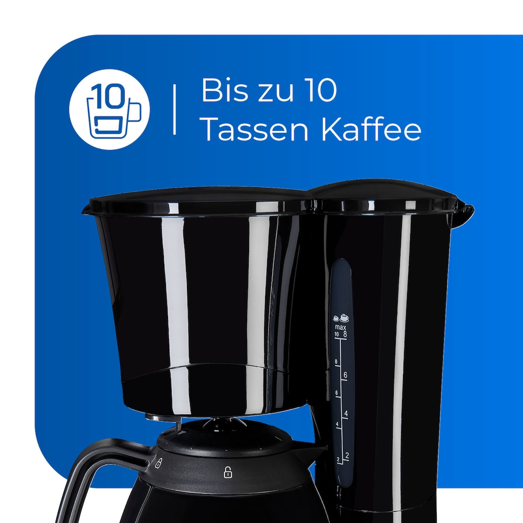 exquisit Filterkaffeemaschine »KA 6502 sw«, 1 l Kaffeekanne, Papierfilter, 1x4