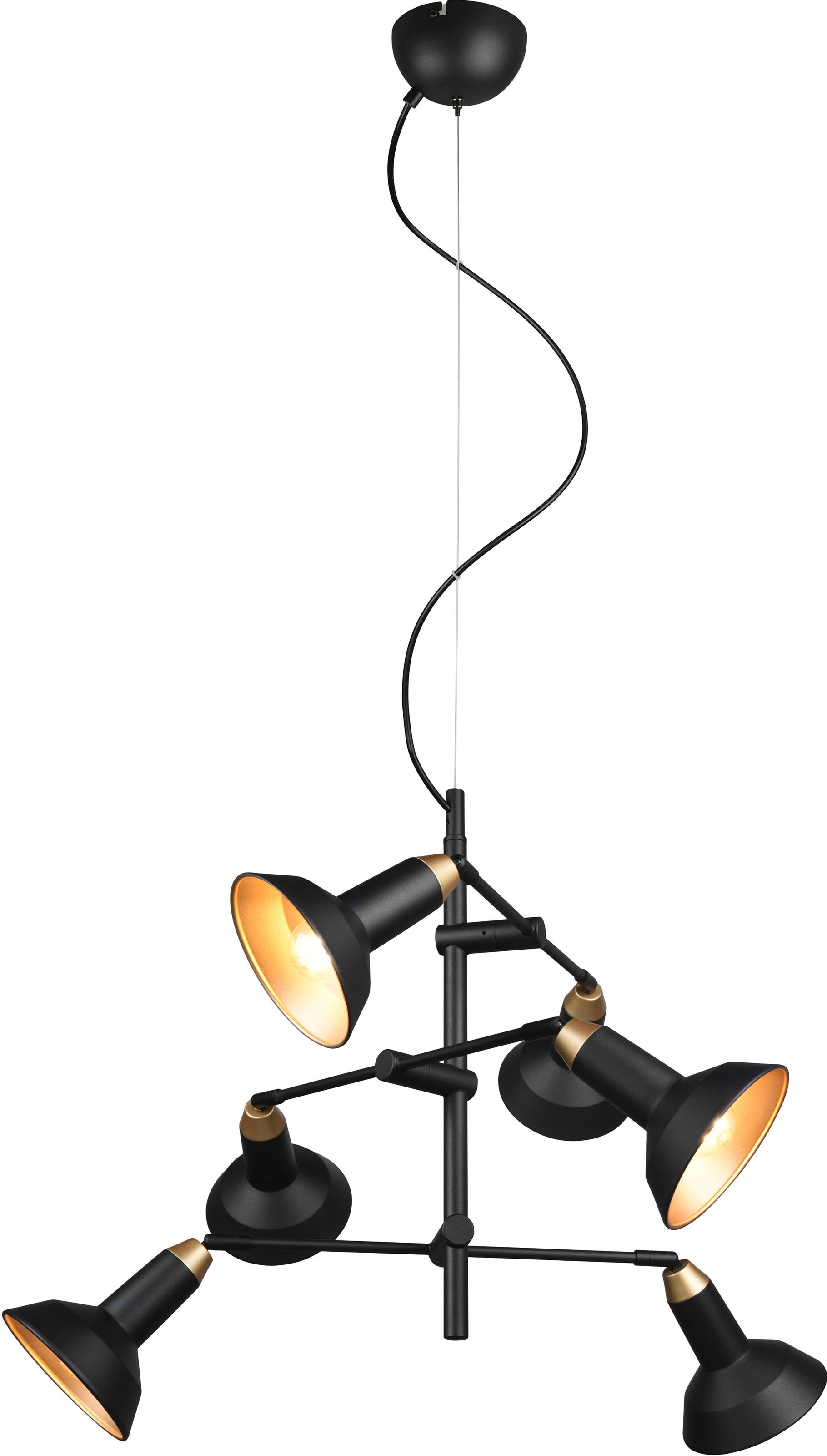 TRIO Leuchten Pendelleuchte »Roxie«, 6 flammig, Leuchtmittel E14 | ohne Leuchtmittel, Hängelampe 6-flammig schwenkbar und höhenverstellbar exl 6xE14 Ø 60cm