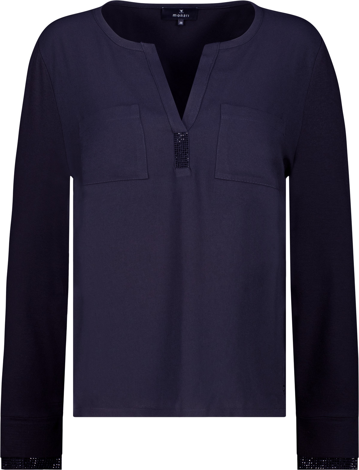 Monari Schlupfbluse »Schluse Basic Schmuckdetail« Regular fit mit V-Ausschnitt