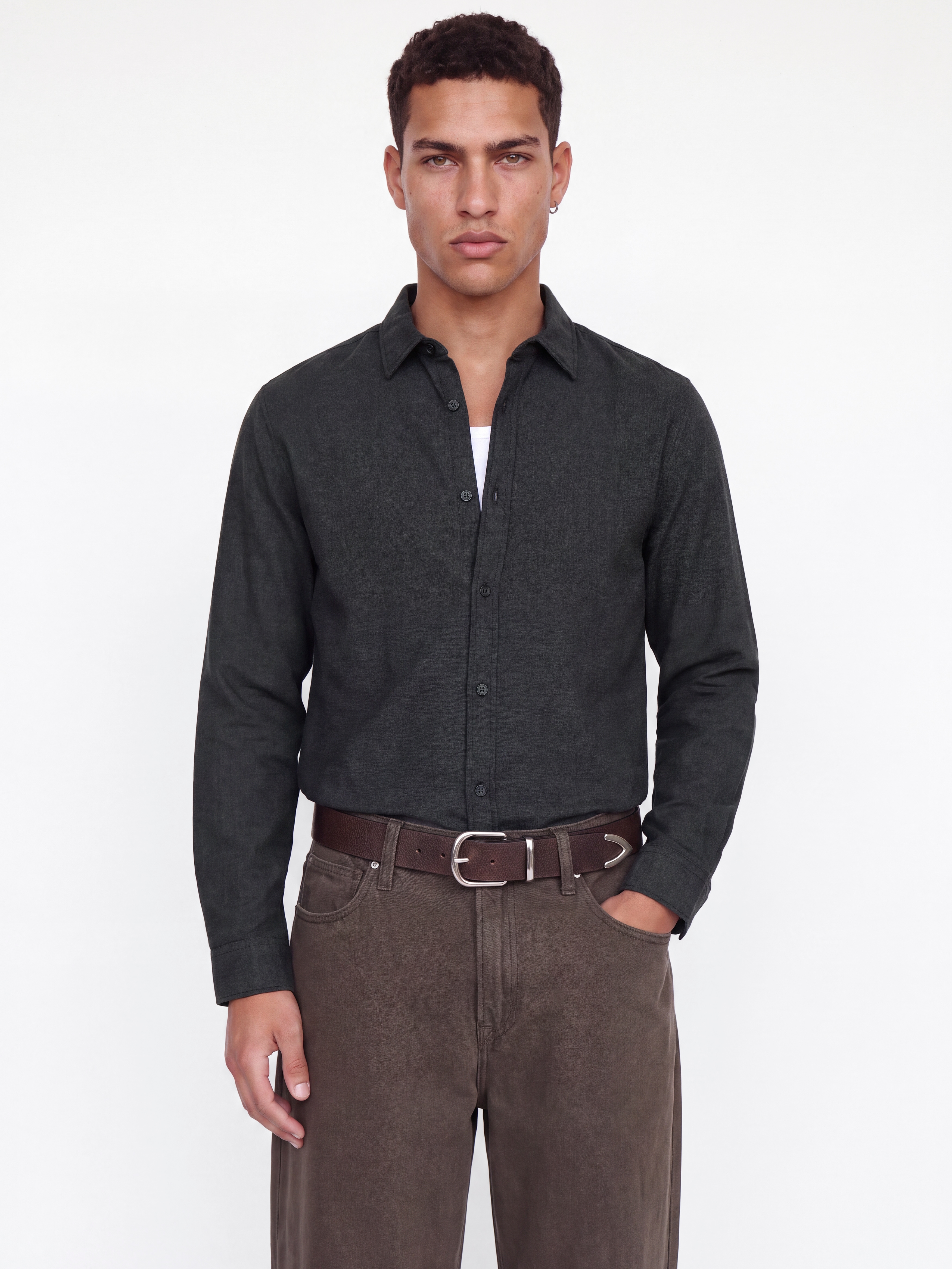 Jack & Jones "JJEFIELD MELANGE SHIRT LS SN" Baumwolle, normal geschnitten