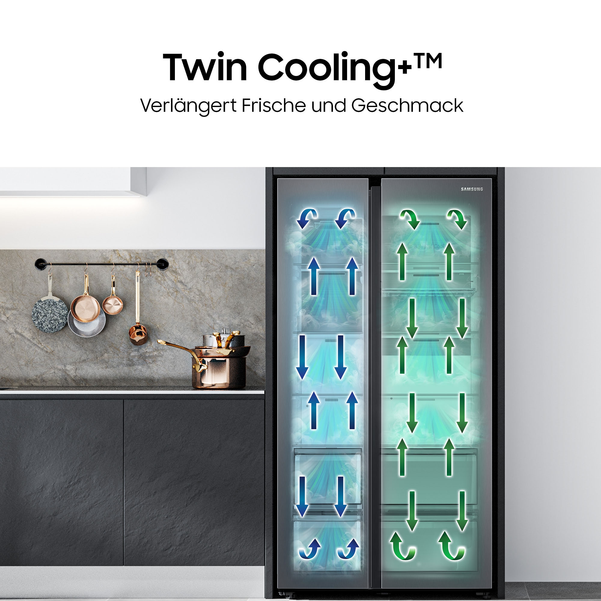 Samsung Side-by-Side RS80F »RS80F67KCTEF« 178,4 cm hoch 91,2 cm breit