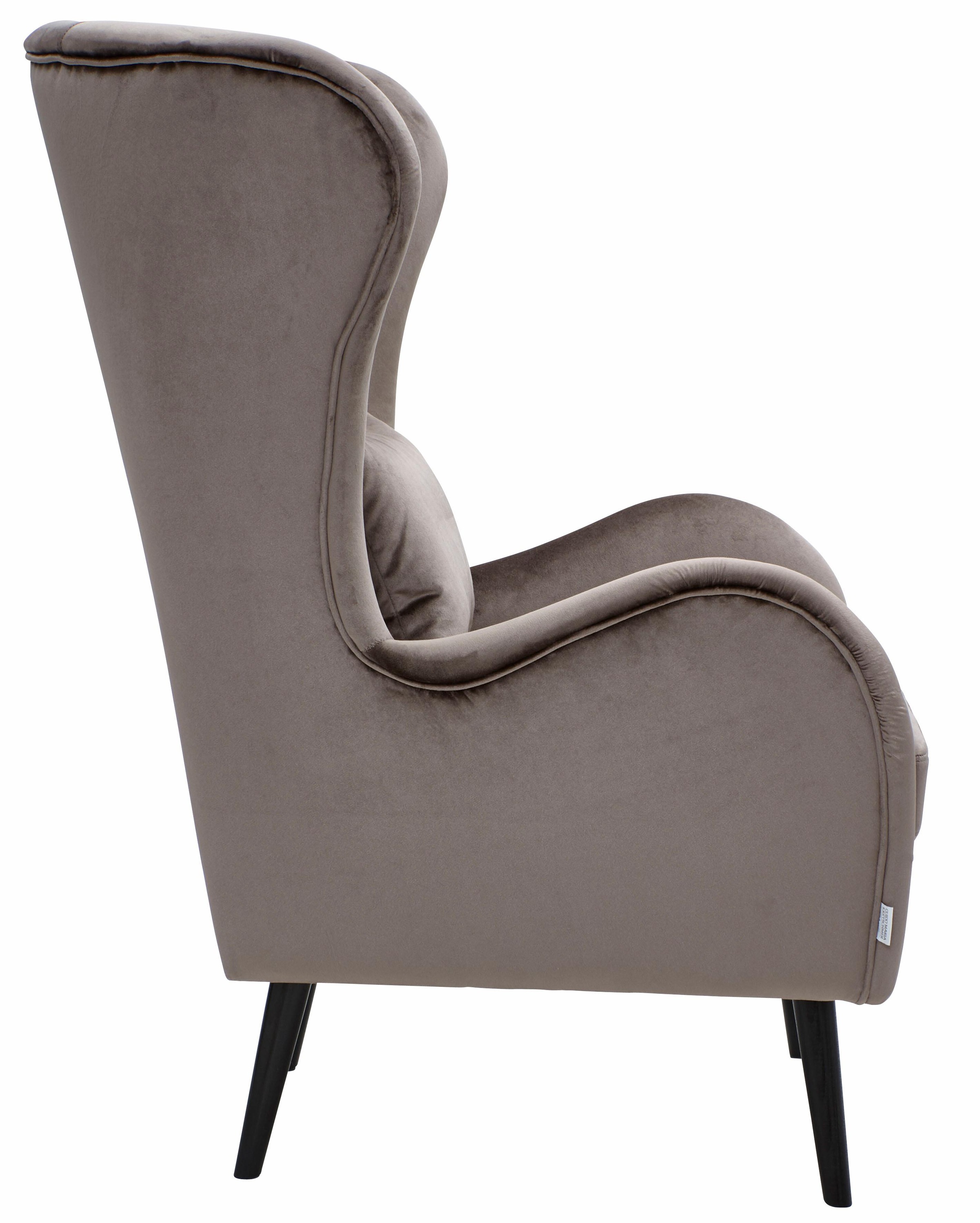 Guido Maria Kretschmer Home&Living Sessel »Salla auch in Fellimitat und Feincord, viele Bezugsarten, Ohrensessel«, wahlweise mit oder ohne Hocker; großer Sessel: Maße B/T/H: 78/94/118cm