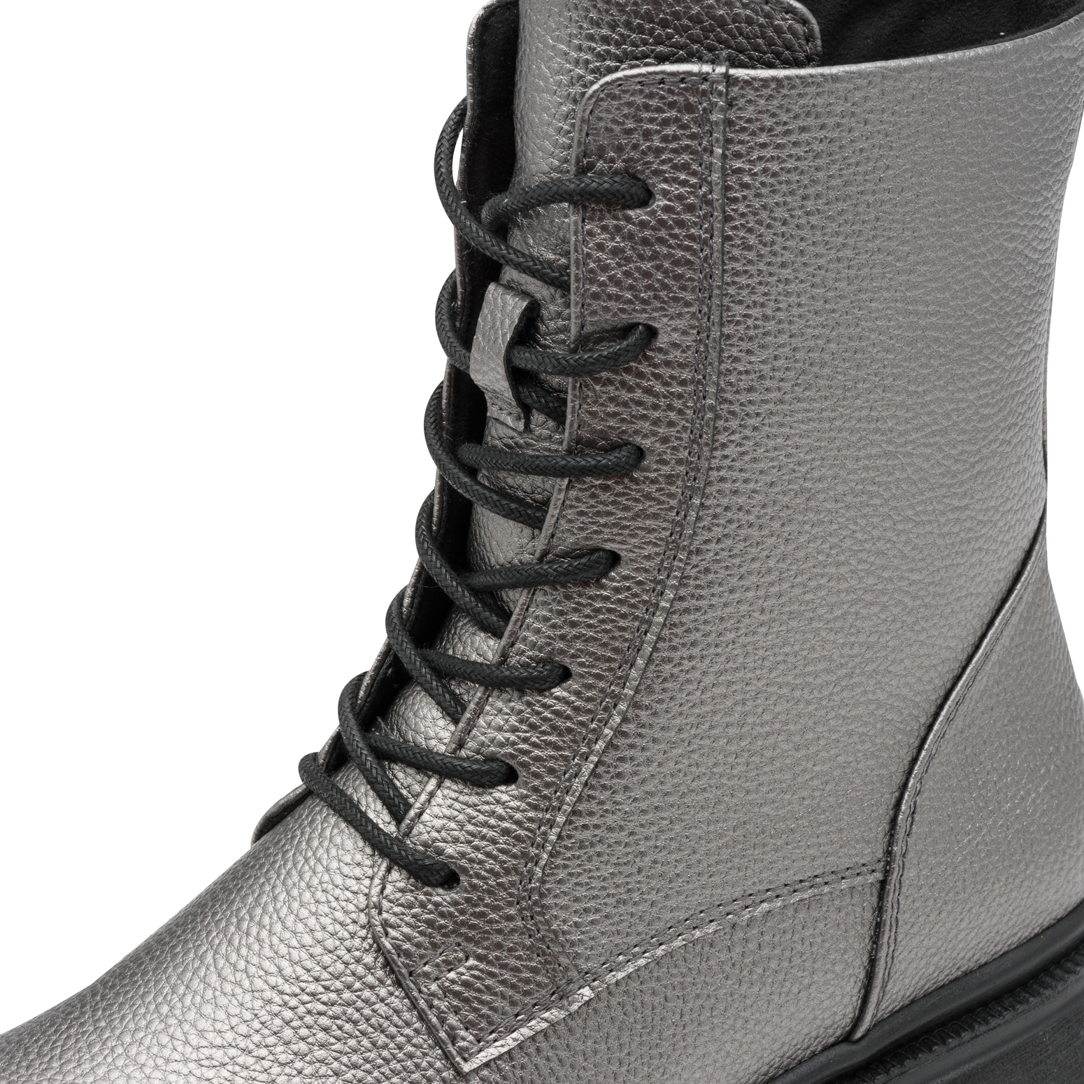 MARCO TOZZI Schnürstiefelette, Schnürboots, Herbstboots in coolem Metallic-Look