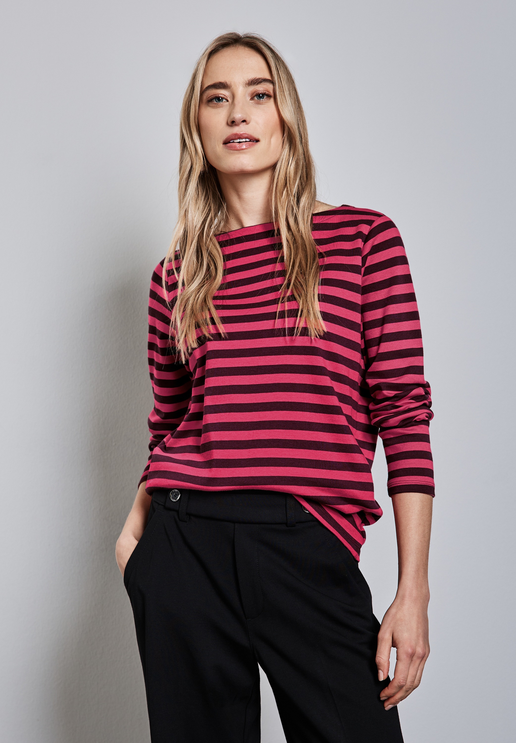 STREET ONE Langarmshirt, aus reiner Baumwolle