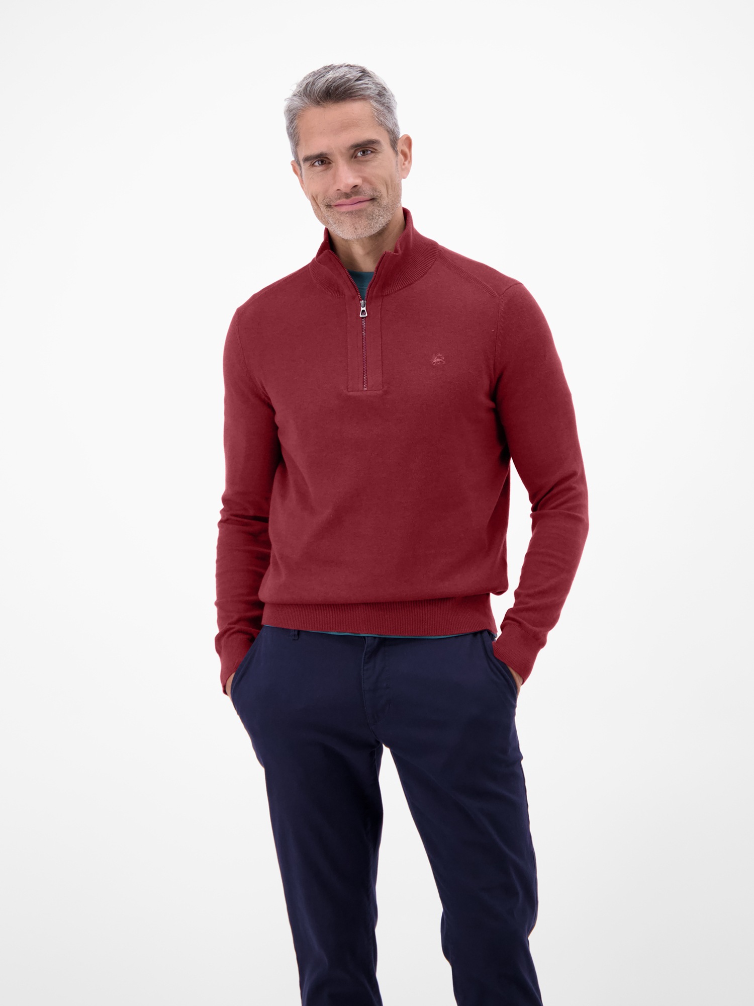 LERROS Troyer »Flachstrickpullover mit Troyerkragen«