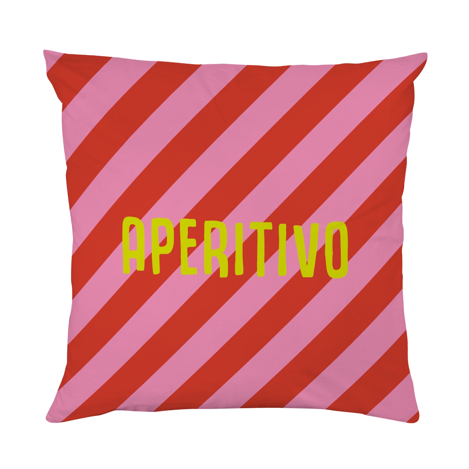queence Dekokissen "Aperitivo rot rosa gestreift" Beidseitig bedruckte Kissenhülle, Kissen 40x40cm, inkl. Reißverschluss