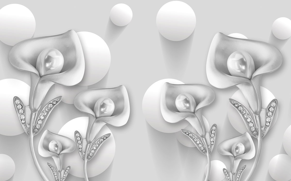 Papermoon "Abstrakt 3D Effekt mit Blumen"
