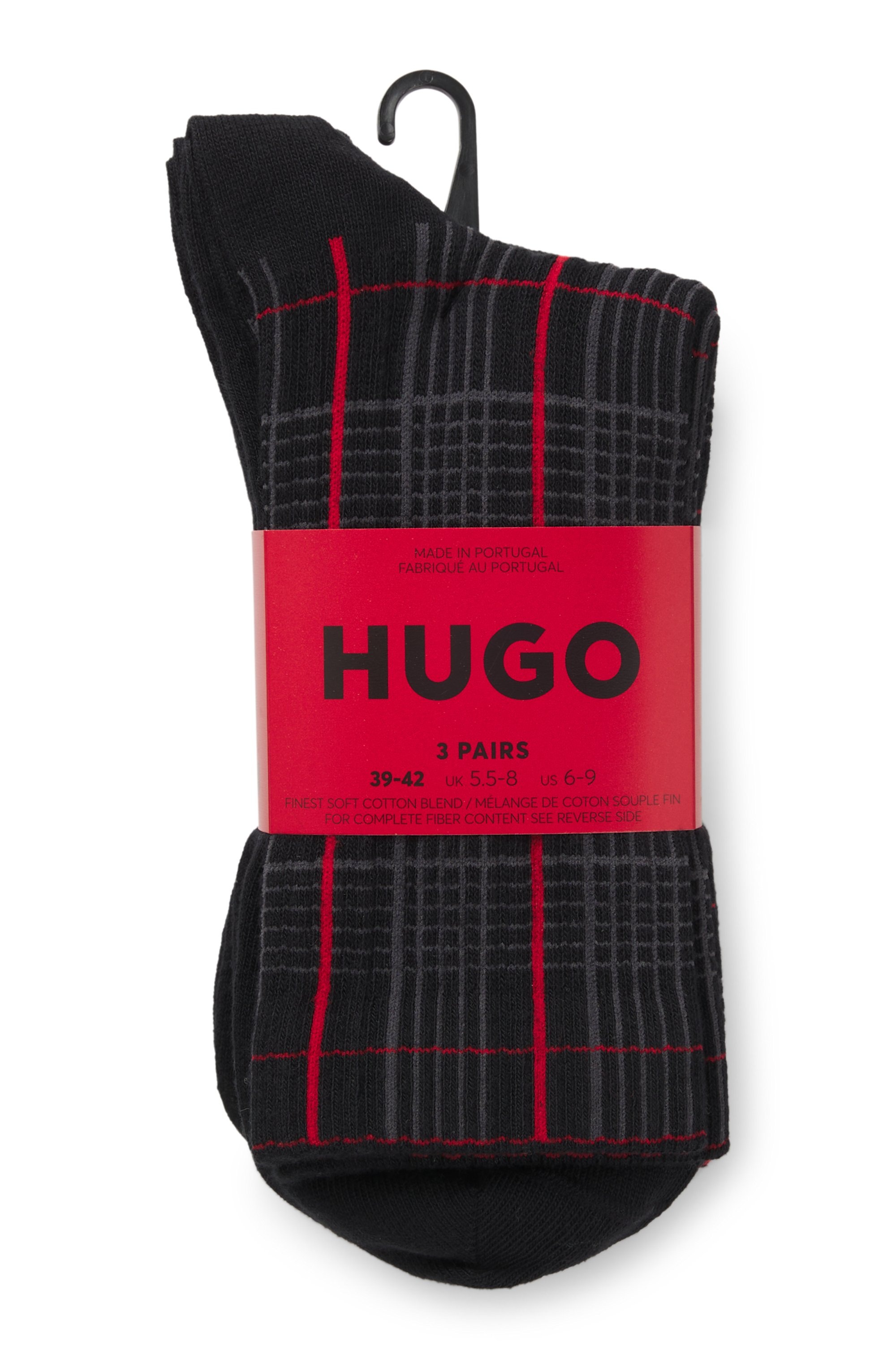 HUGO Underwear Socken »3P QS RIB CHECK CC« 3 Paar tlg.