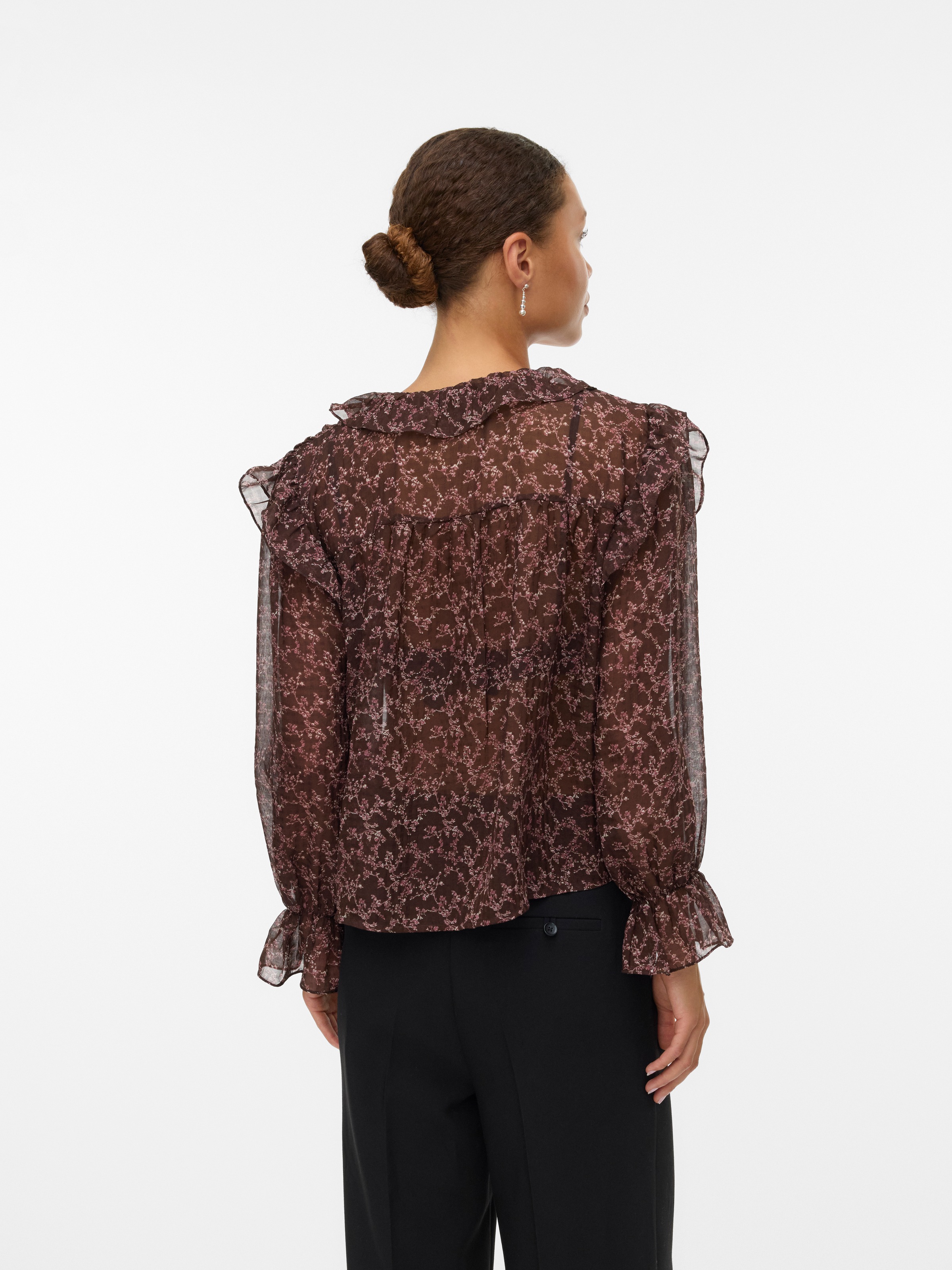 Vero Moda Rüschenbluse "VMPETRA LS SHIRT WVN GA NOOS" günstig online kaufen