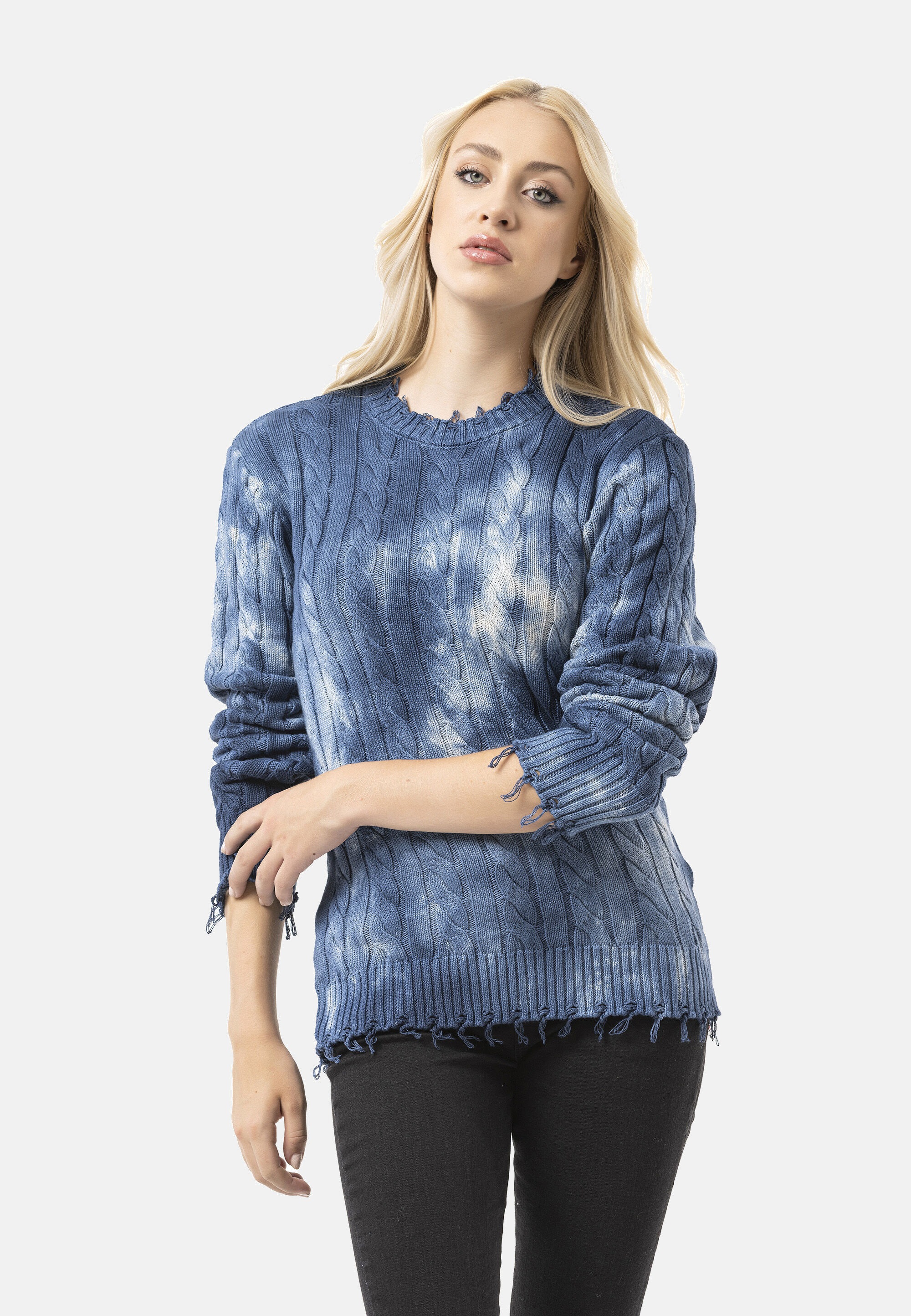 Cipo & Baxx Strickpullover »WP268« 1 Tie-Dye Optik